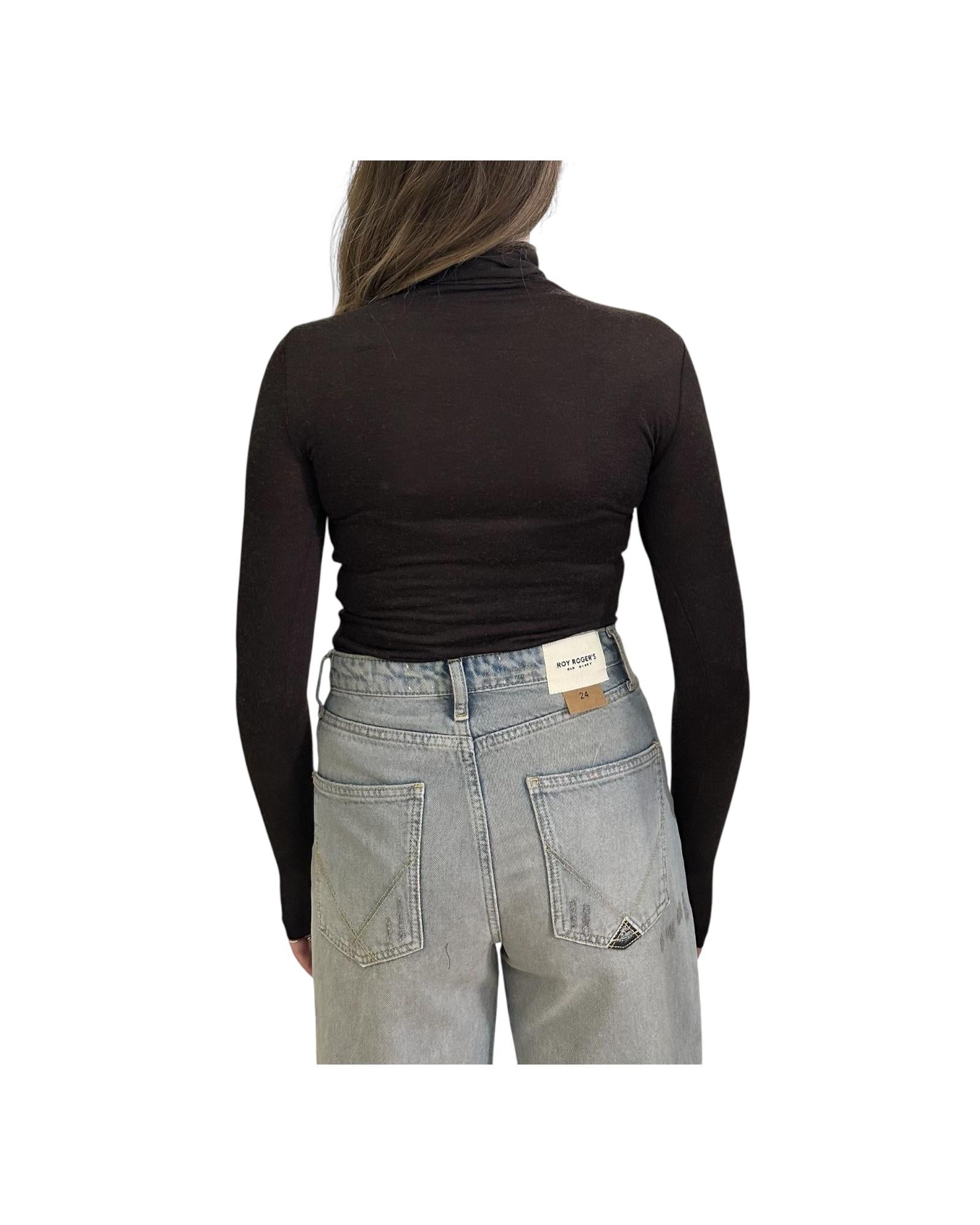 Maglia collo alto e manica lunga Marrone ADRIANNA 18 CHS