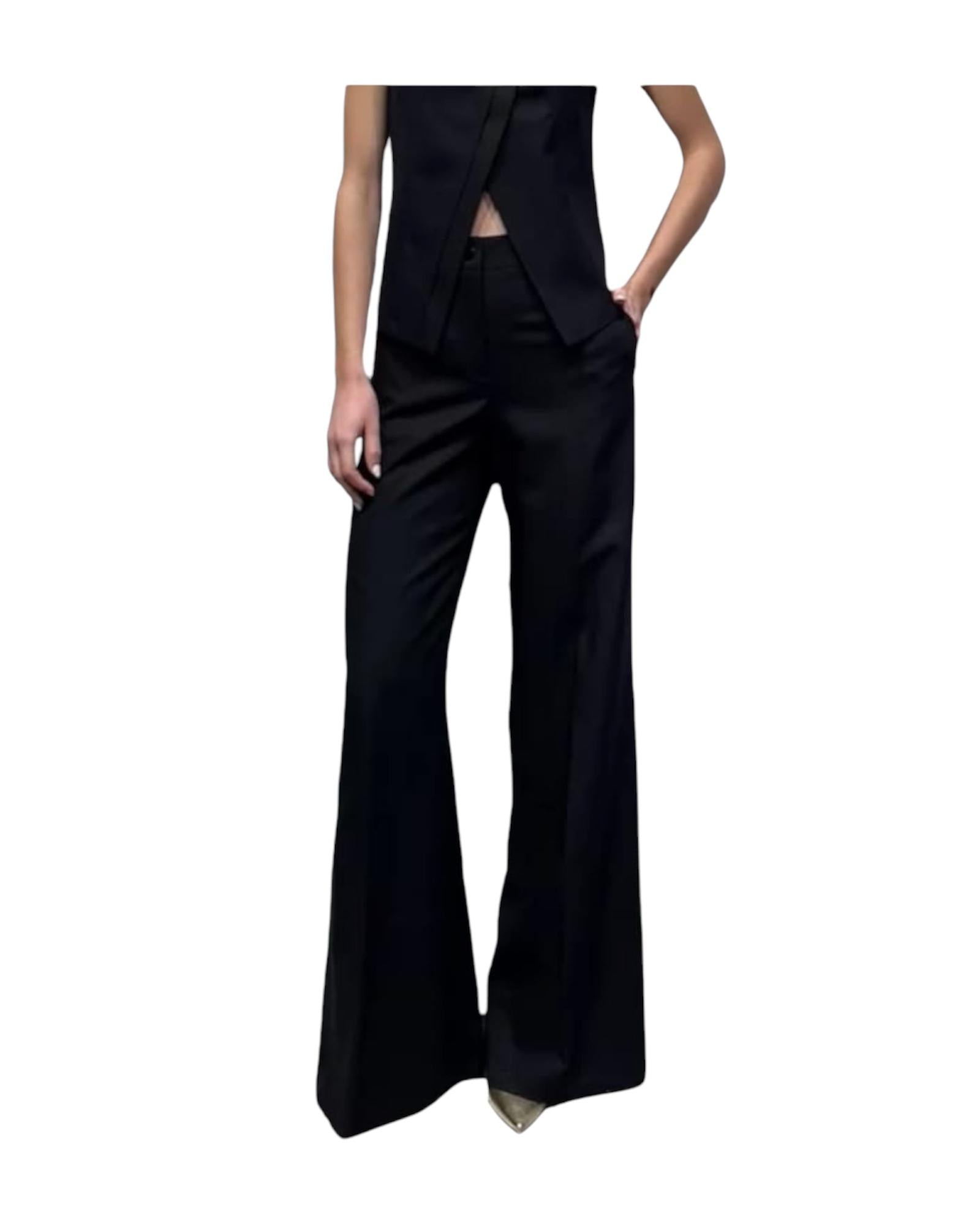 Pantalone a Palazzo Nero W37S0147 NERO SOUVENIR