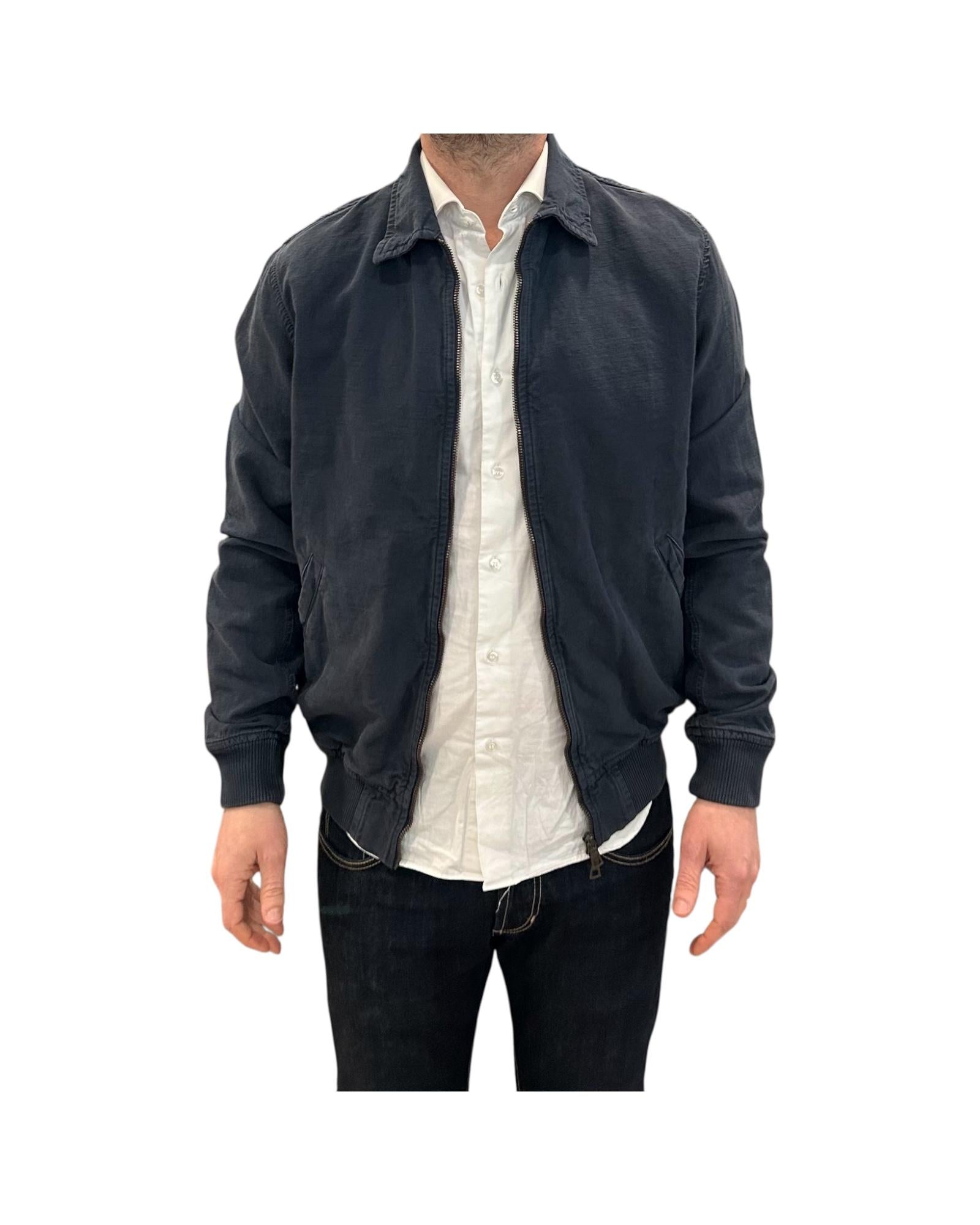 Bomber misto lino Hamilton Navy 6519 NAVY BL'KER