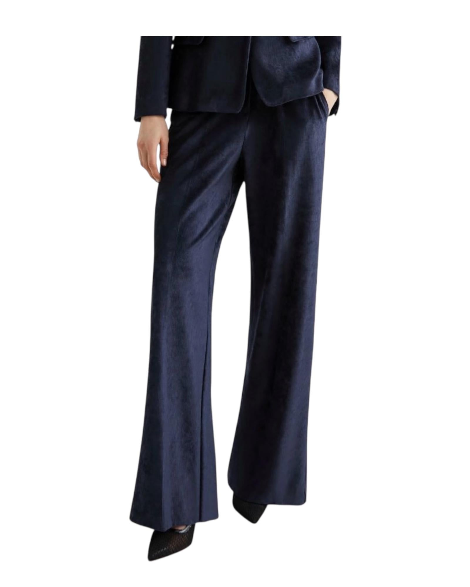 Pantalone dritto in velluto a coste Blu AVANA 003 MARELLA