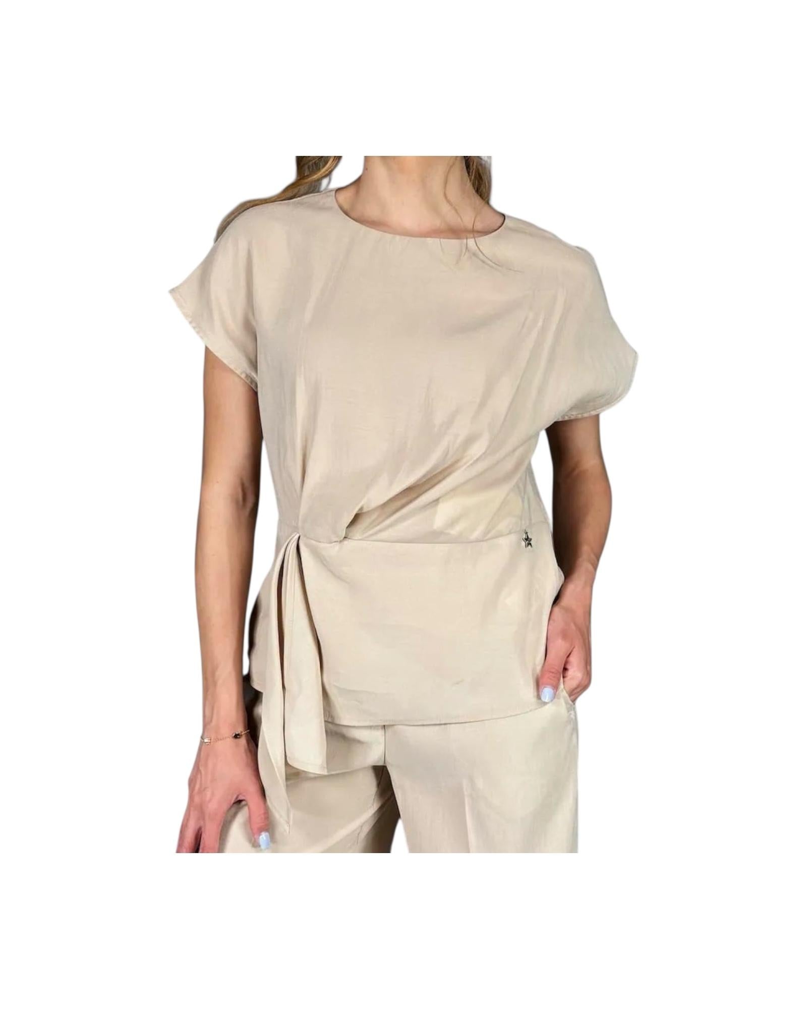 Blusa con arricciatura Beige W37S1093 BEIGE SOUVENIR