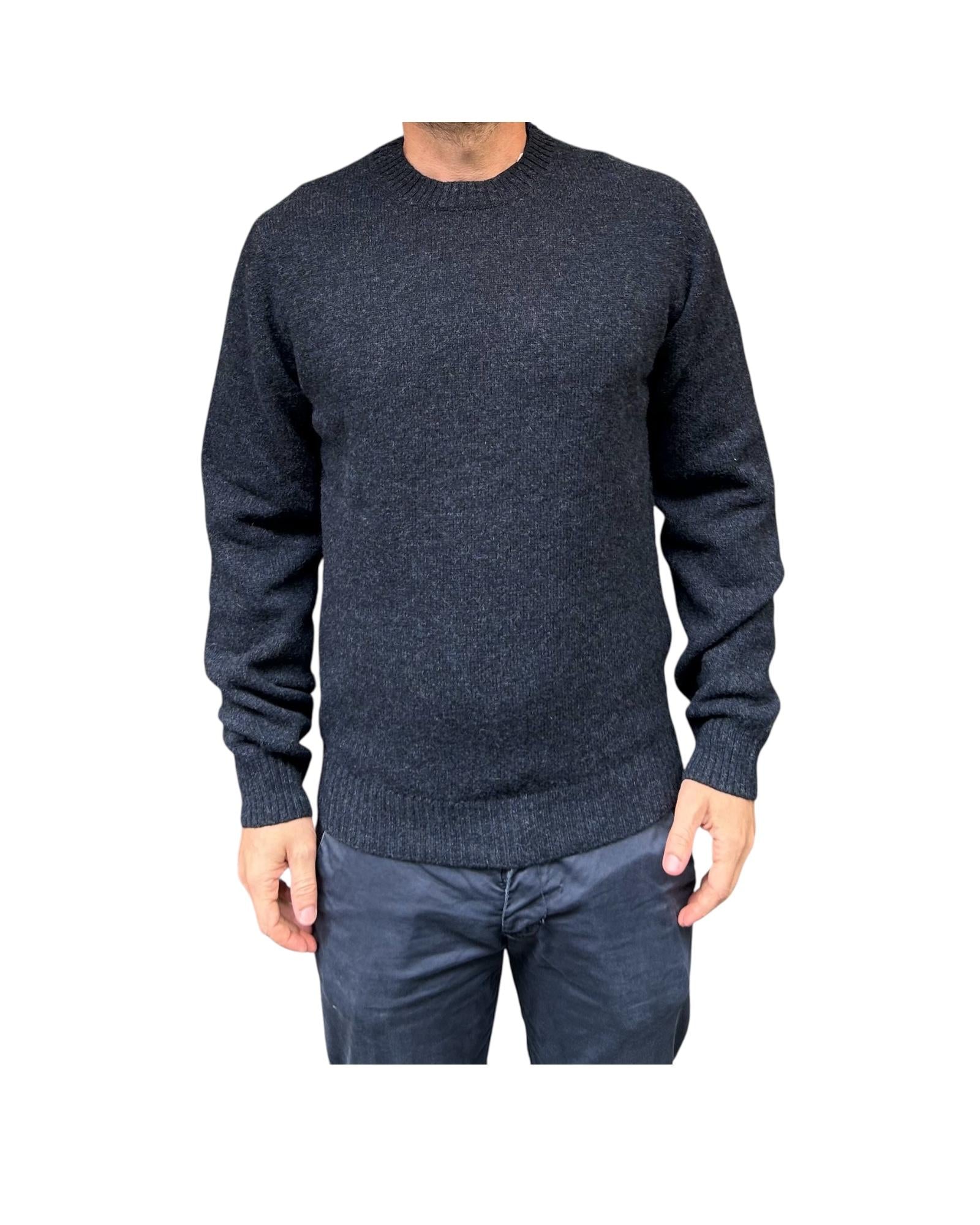 Maglione girocollo in lana Navy W9001 NAVY BL'KER