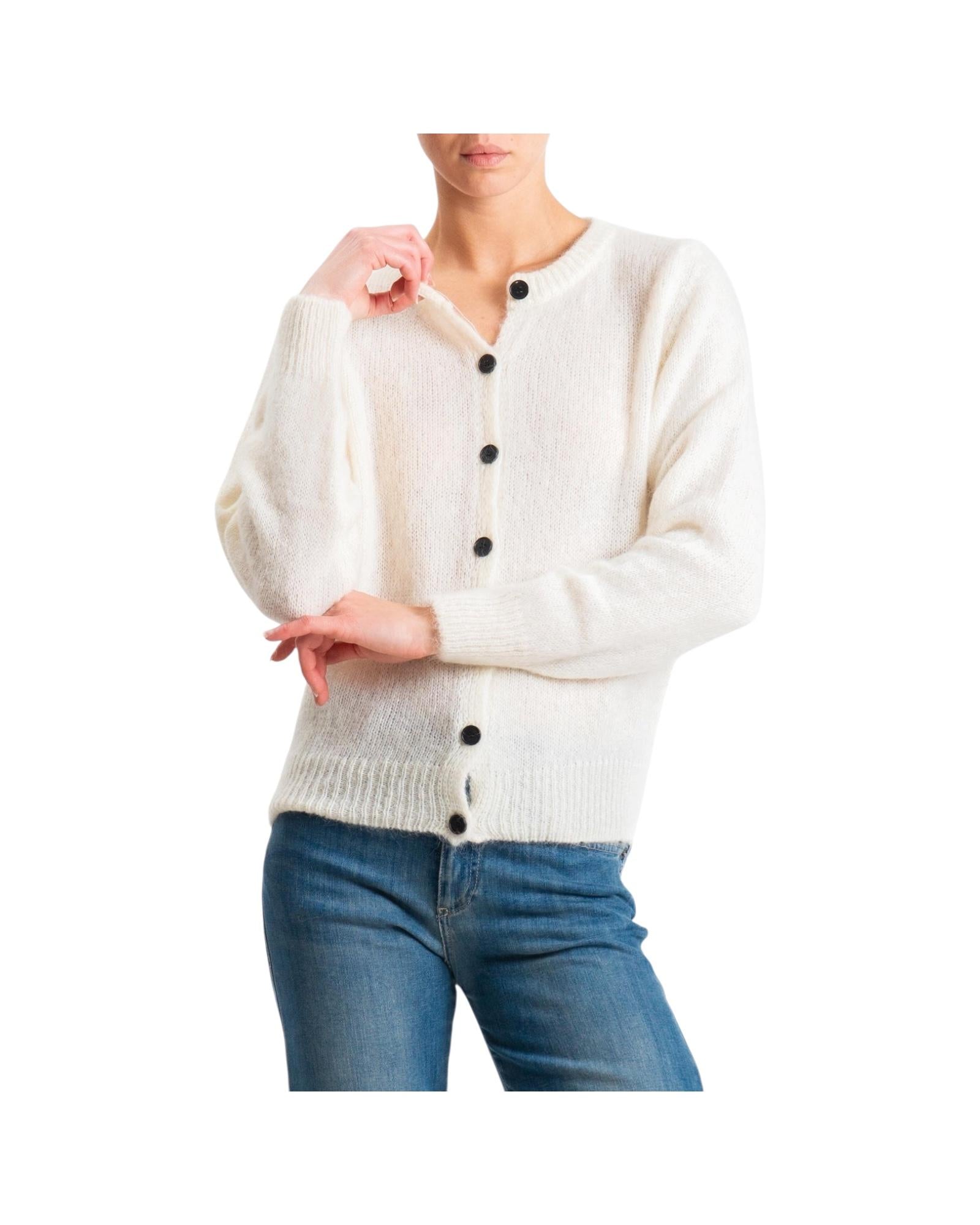 Cardigan misto alpaca Bianco 55195F BIANCO VICOLO