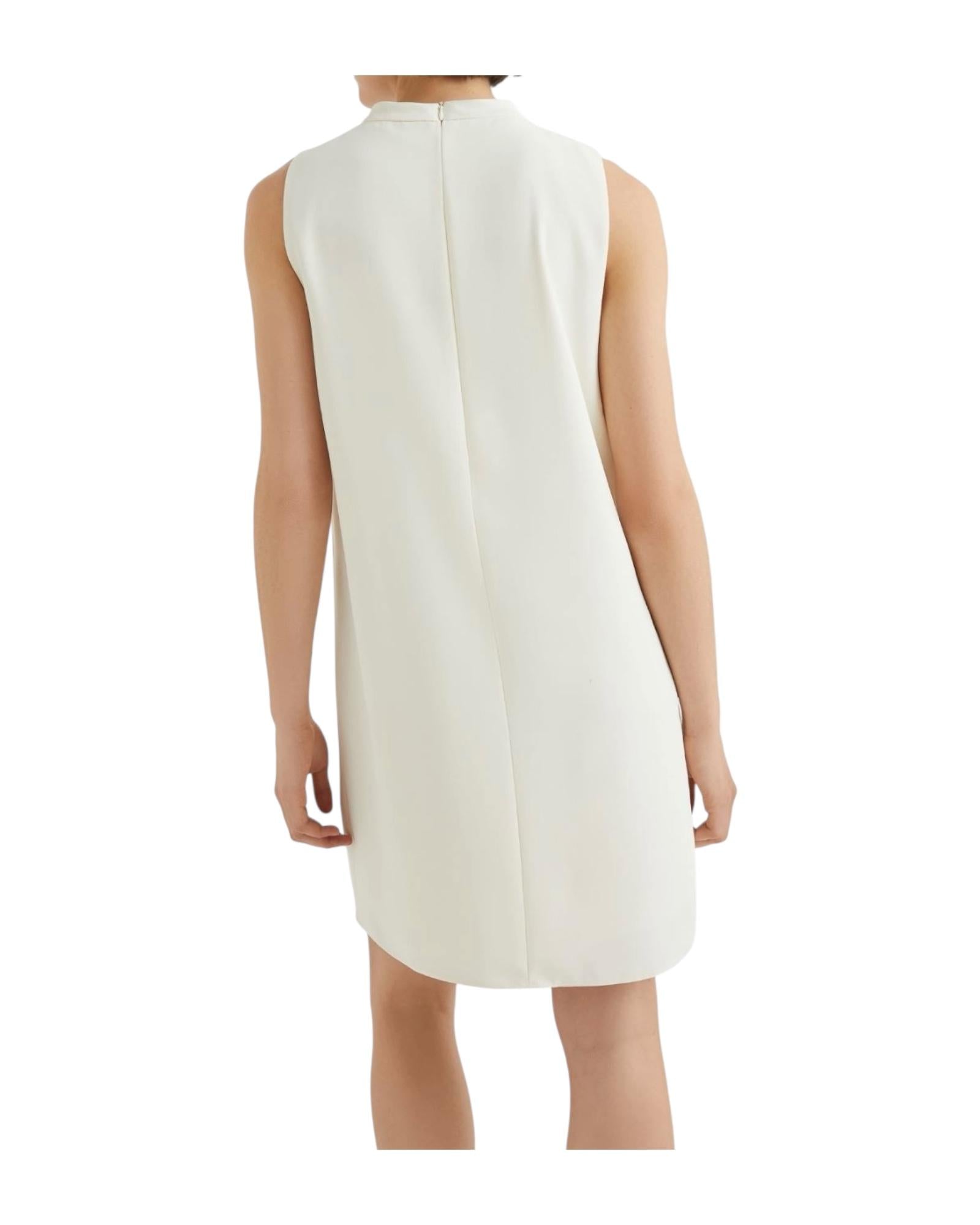 Abito Mariacarla smanicato in ever satin bianco lana. MARIACARLA 001 MARELLA