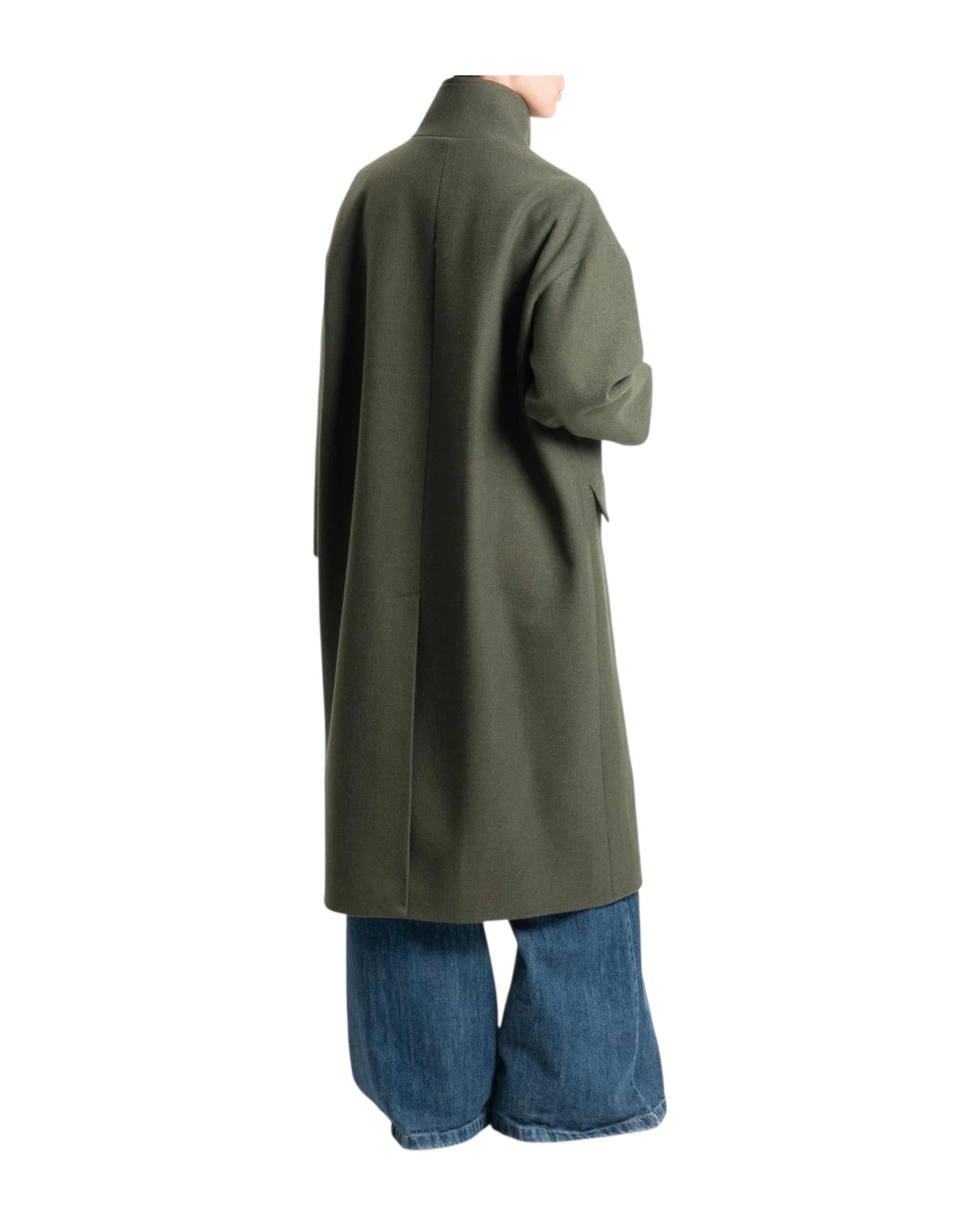 Cappotto doppio petto misto lana Verde militare TF1795 VERDE MILITARE VICOLO