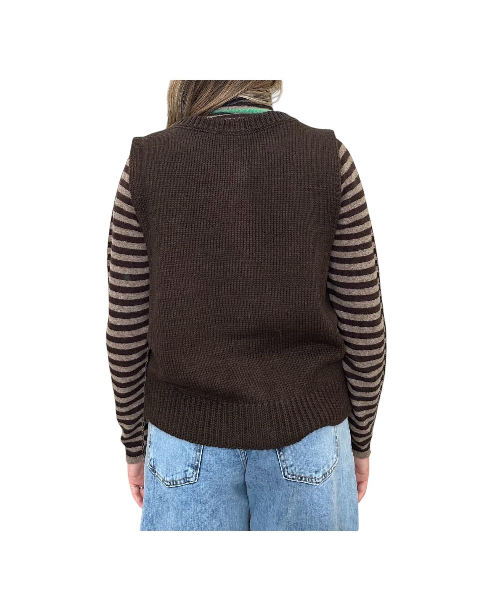 Gilet in misto lana Wenge C20 839 73 Floor