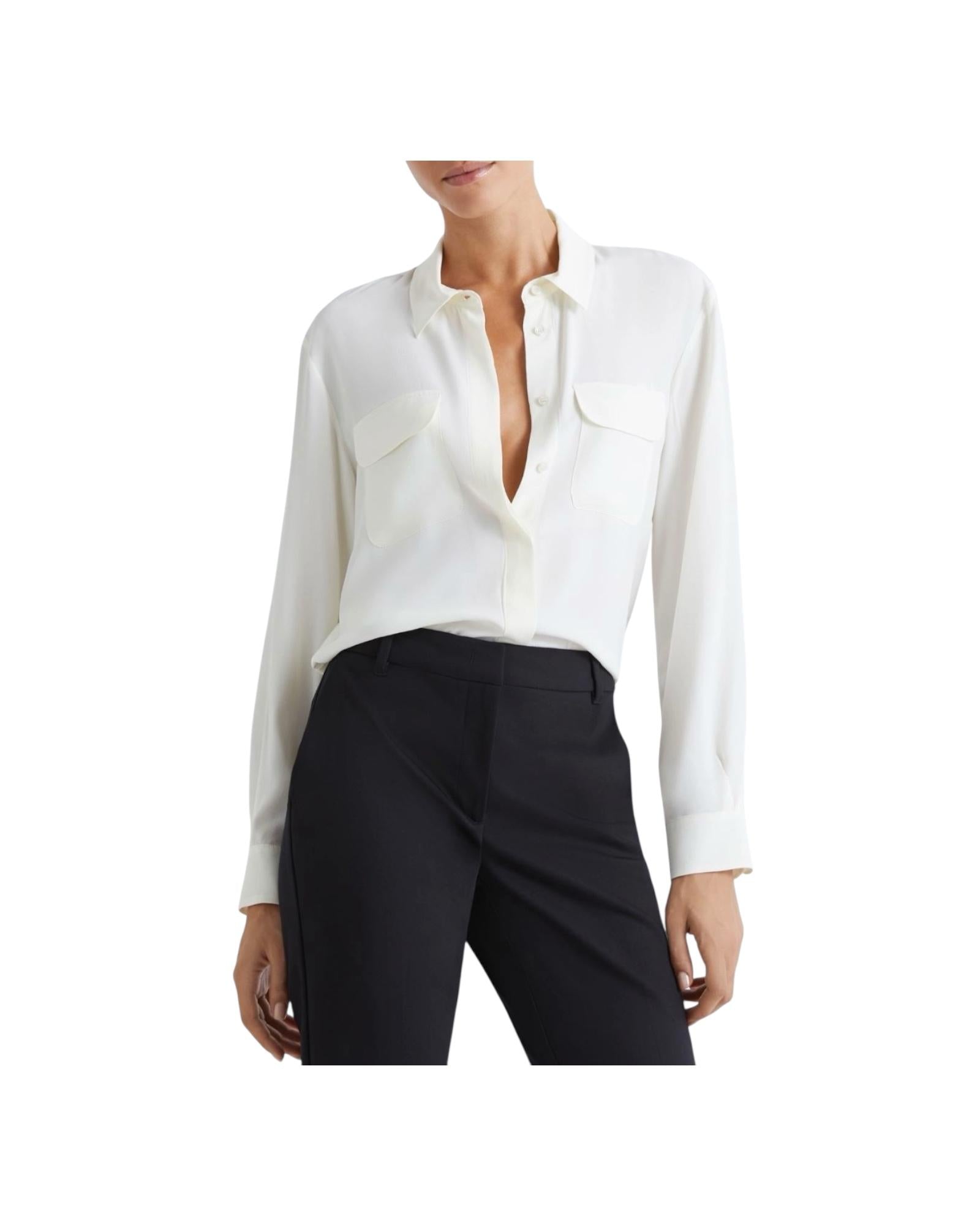 Camicia in misto seta Panna CALABRA 007 MARELLA