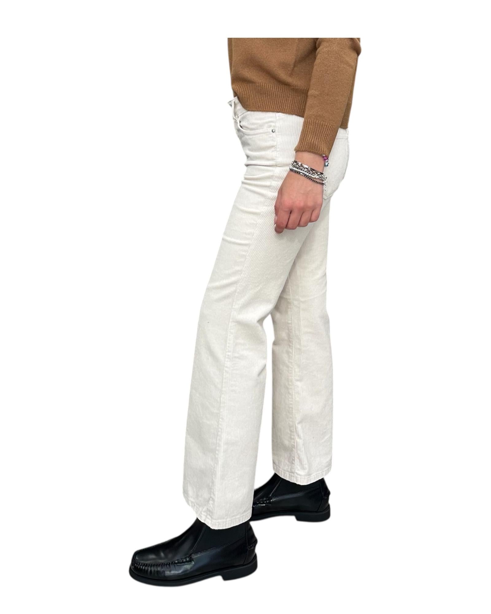 Pantalone Bellona in velluto Ecru BELLONA 5 ECRU God save denim