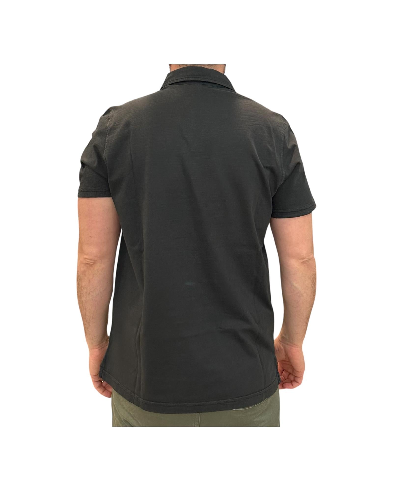 Polo uomo Long Island Fiammata senza bottoni, faded black. 2006 FADED BLACK BL'KER