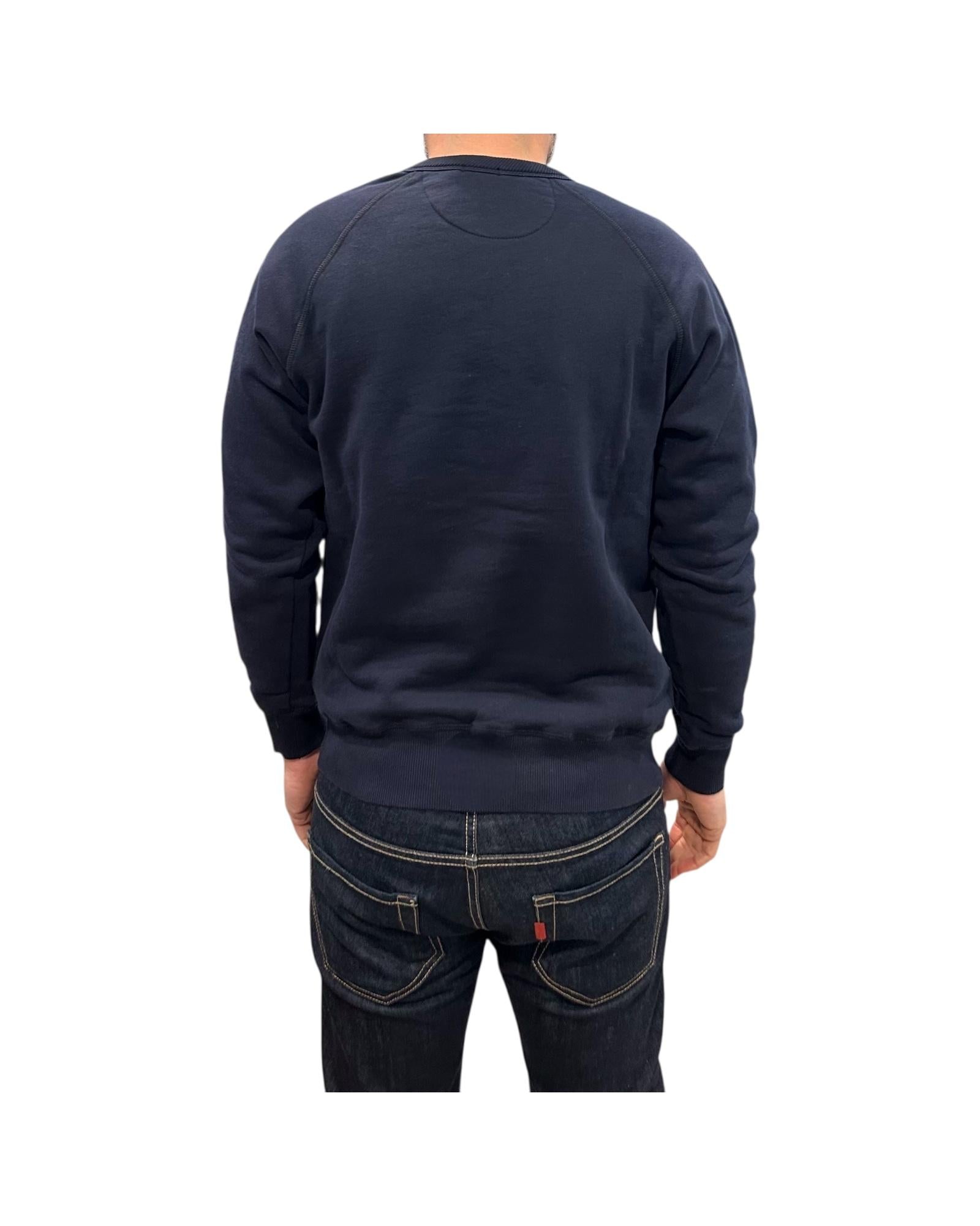 Felpa in cotone con ricamo Blu V240106 BLU SOcs in the box