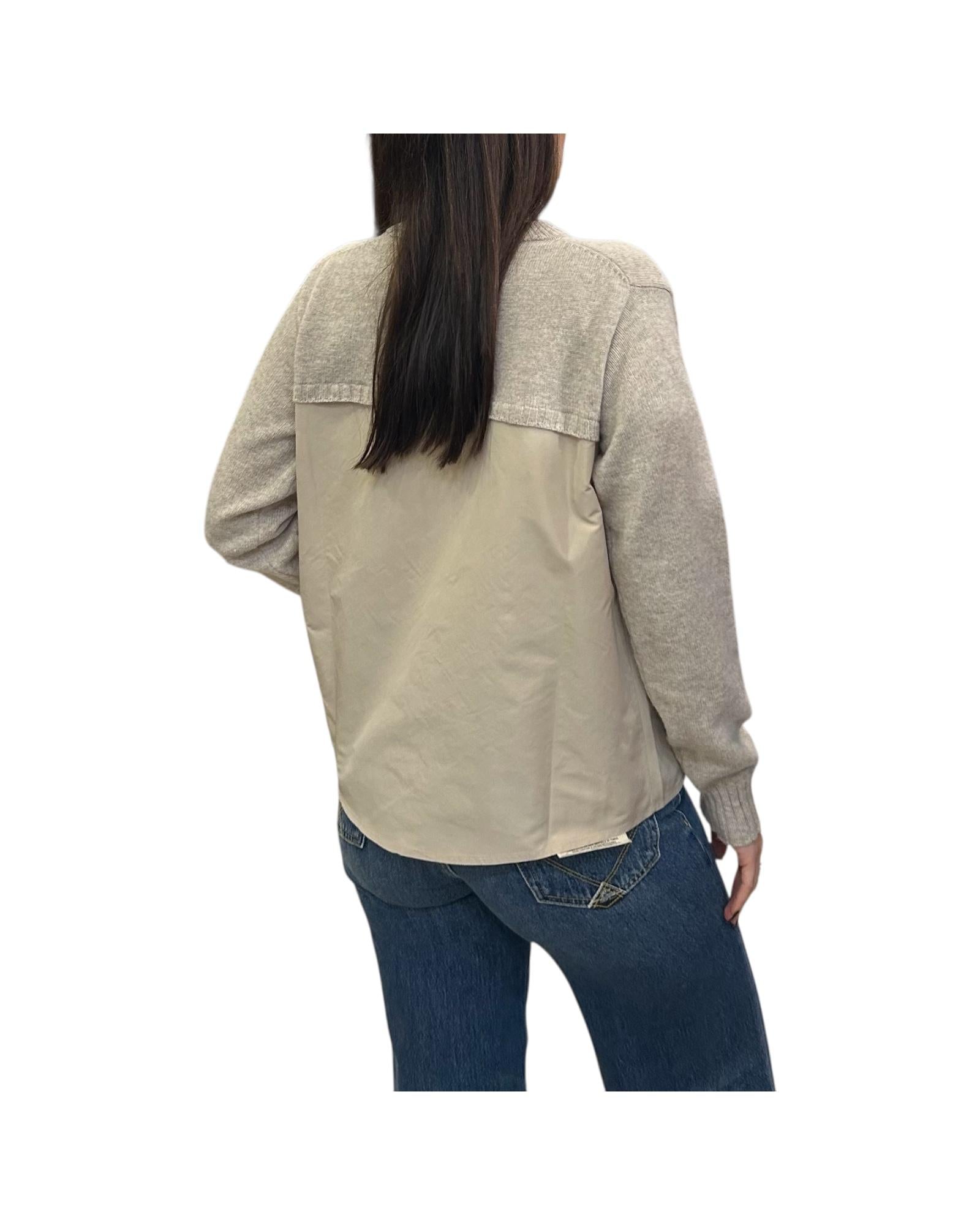 Maglione girocollo con taffetà Segale M17 810 252 Floor