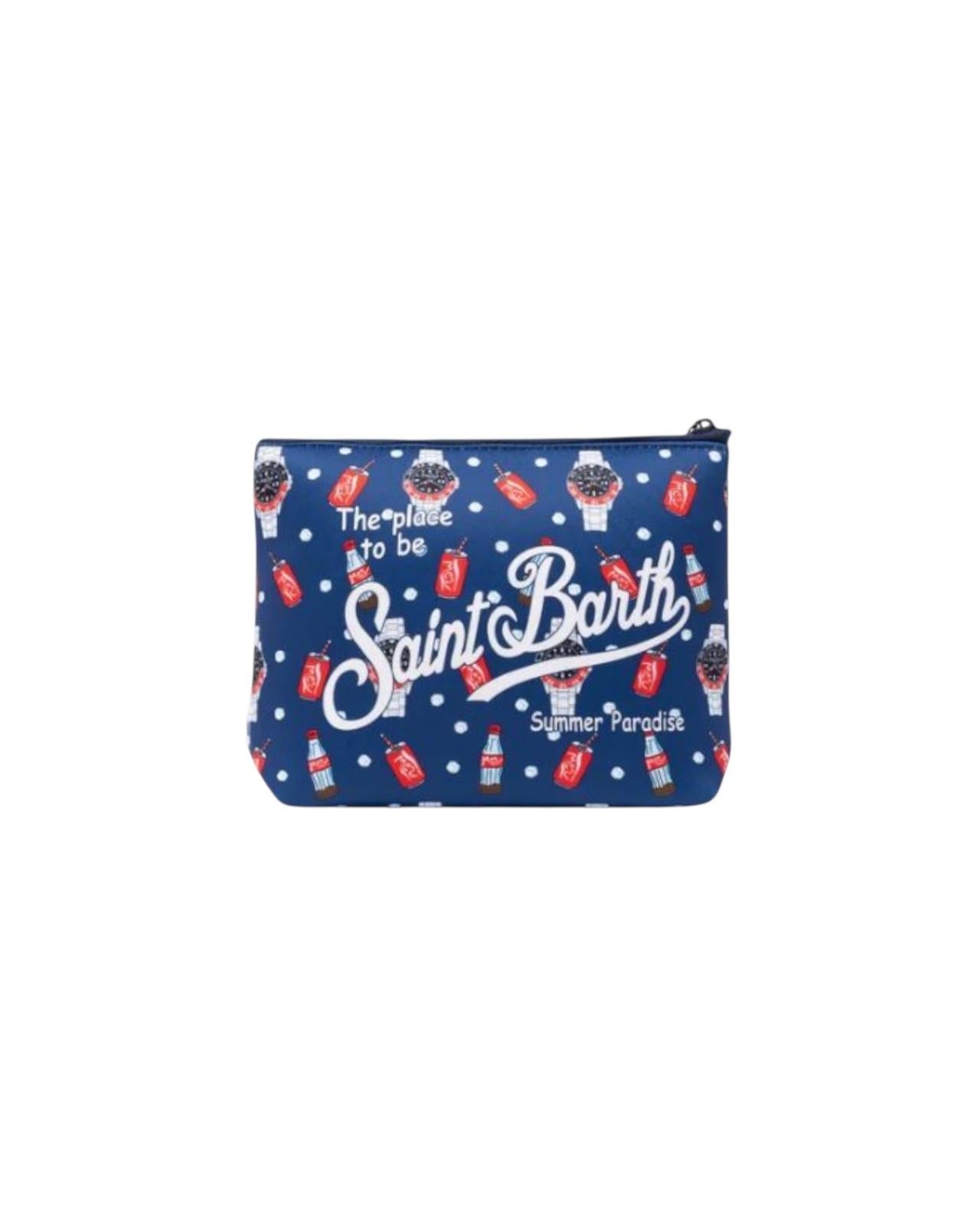Pochette Aline con stampa orologi e cola ALIN001 01104H MC2 SAINT BARTH