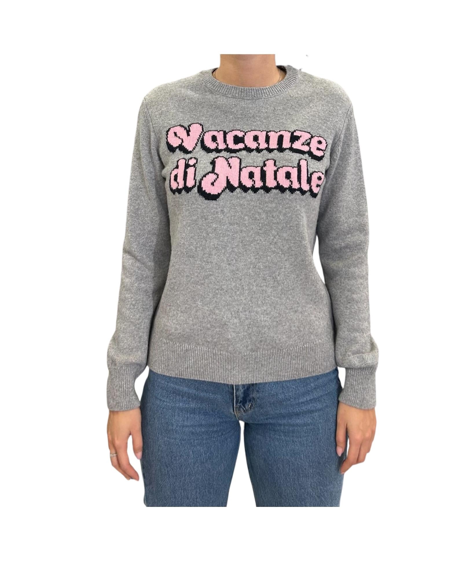 Maglia in lana Vacanze logo Grigio QUE0010 02228I MC2 SAINT BARTH