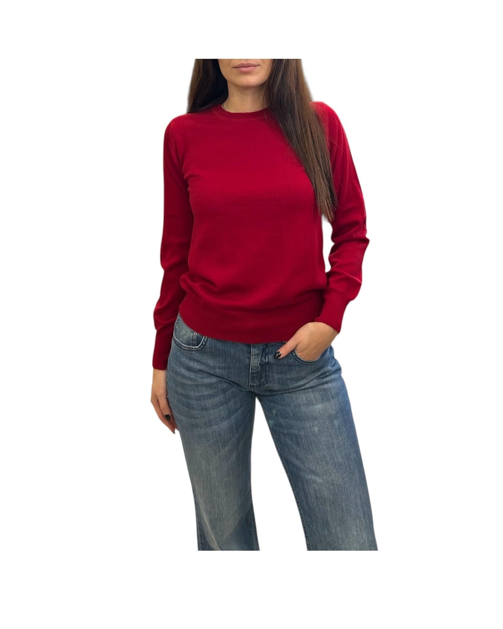 Girocollo in lana merino Rosso MAGLIE GIROCOLLO ROSSO AlEXANDRE STONE