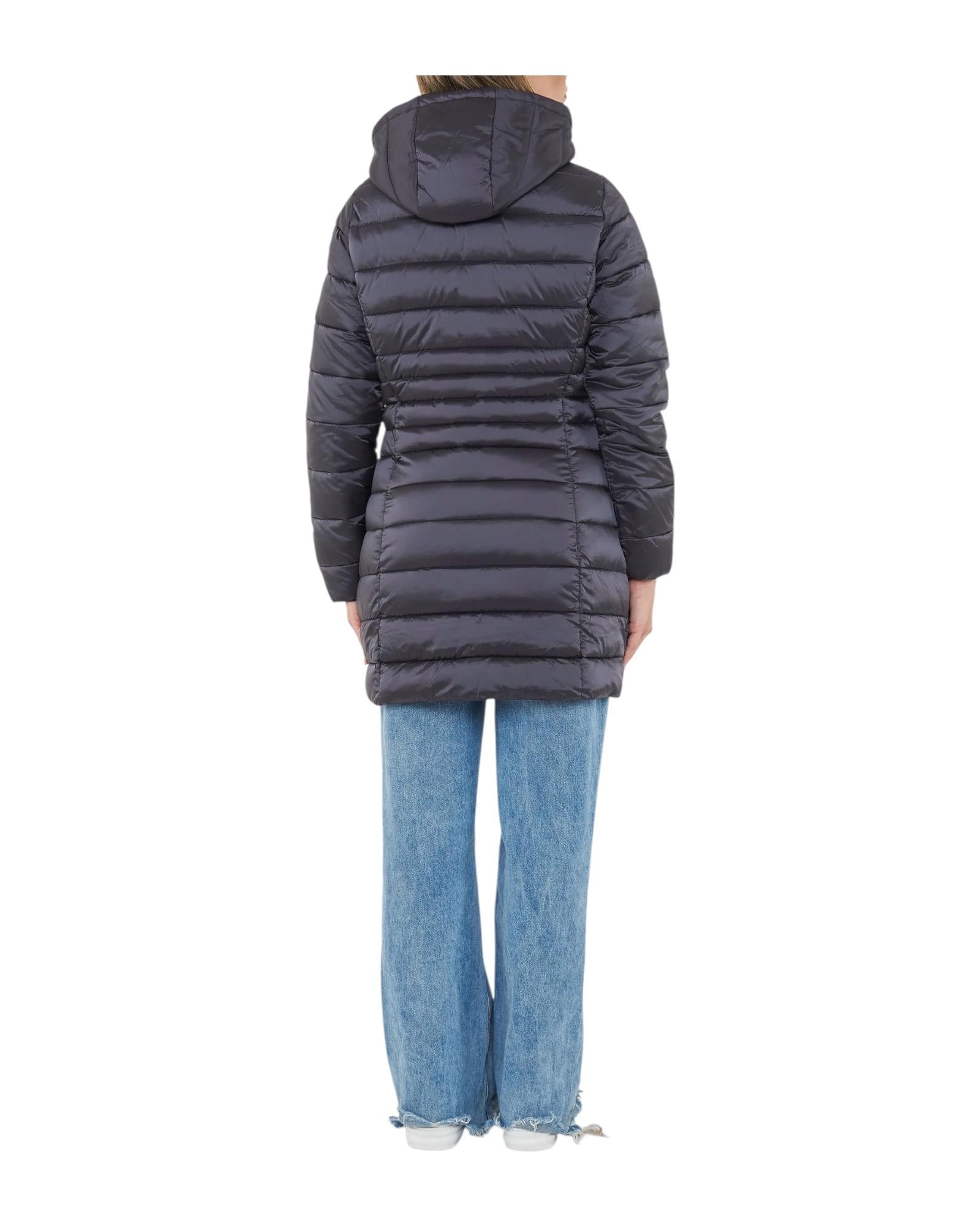 Piumino Reese lungo trapuntato con cappuccio Ebony grey REESE EBONY GREY SAVE THE DUCK