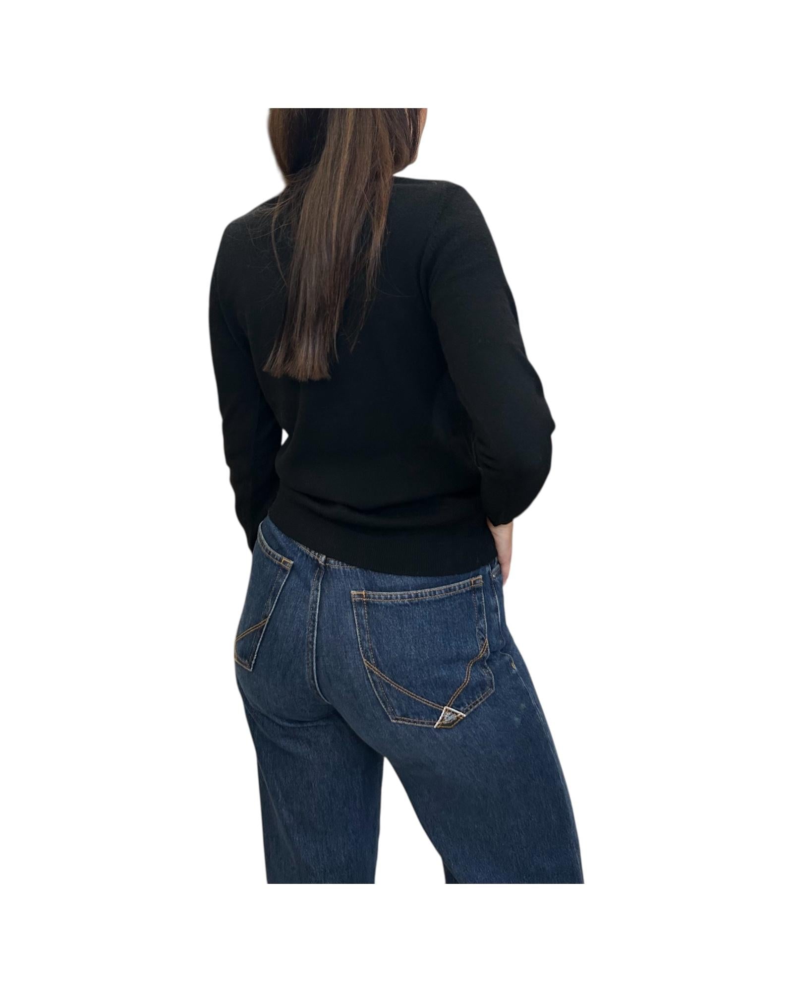 Maglia scollo barchetta in cashmere Nero 97603 15 CAVALIERI MILANO