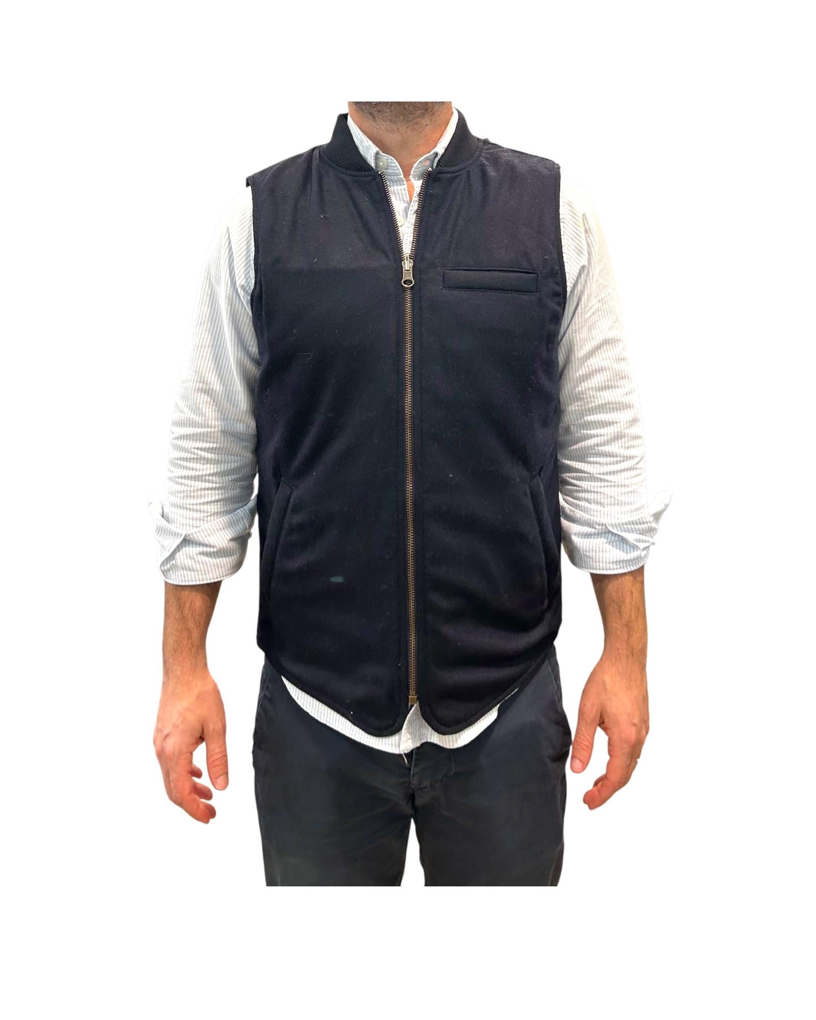 Gilet in lana reversibile Navy W5020 NAVY BL'KER