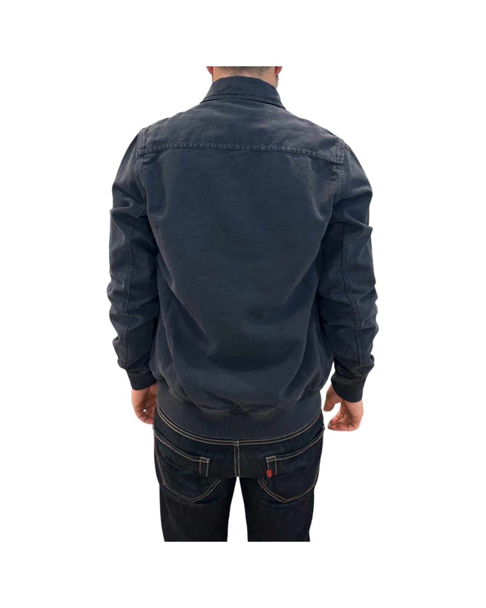 Bomber misto lino Hamilton Navy 6519 NAVY BL'KER