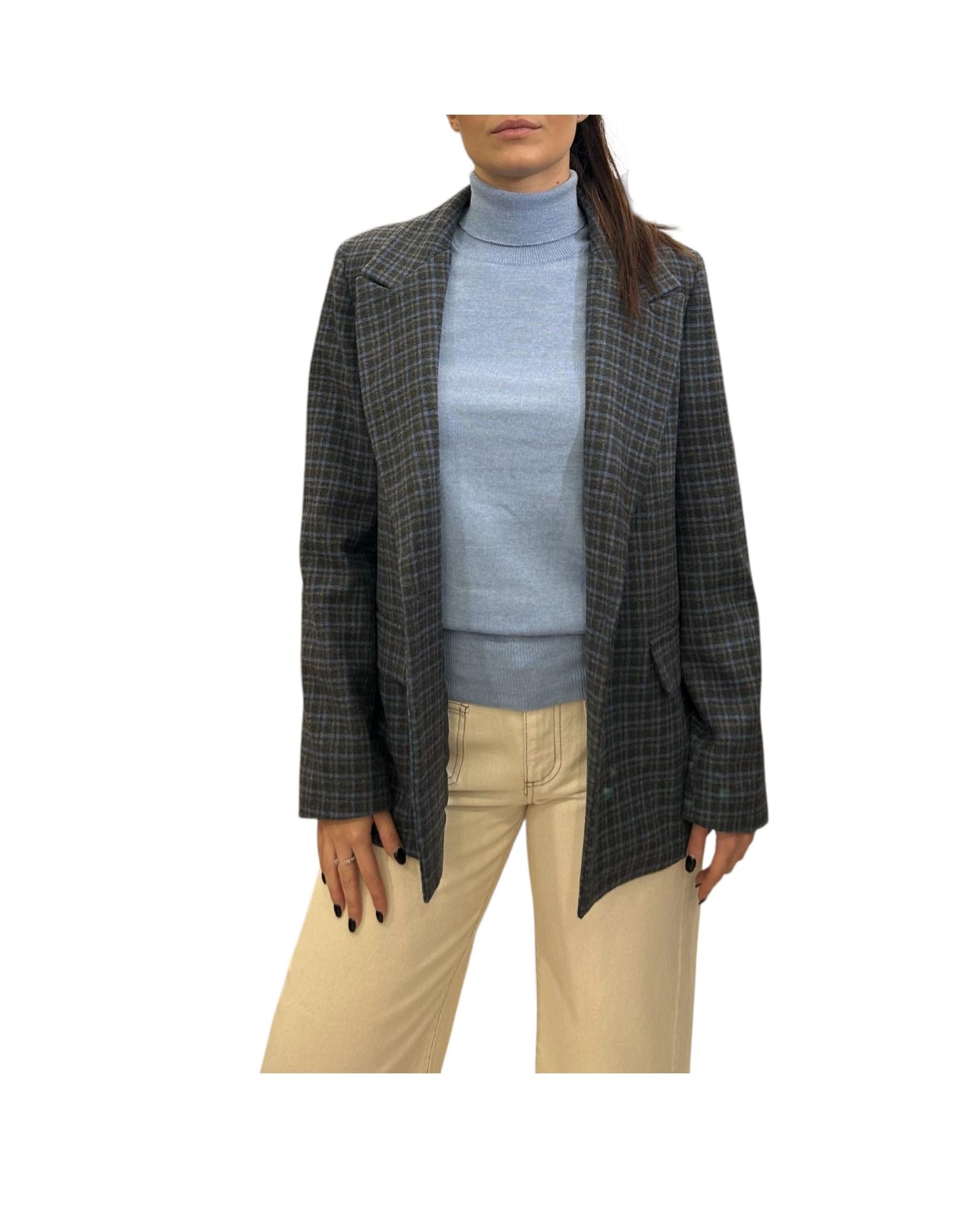 Dolcevita in lana merino Celeste MAGLIE COLLO ALTO CELESTE AlEXANDRE STONE