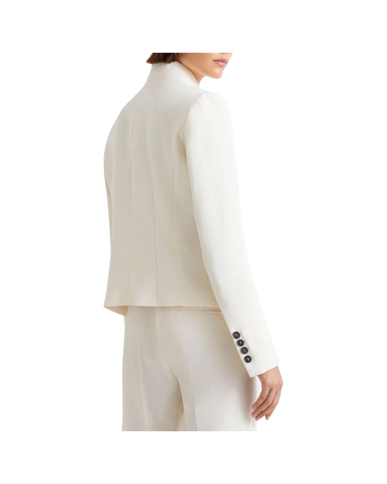 Blazer corto in envers satin Bianco MIRANDA 001 MARELLA