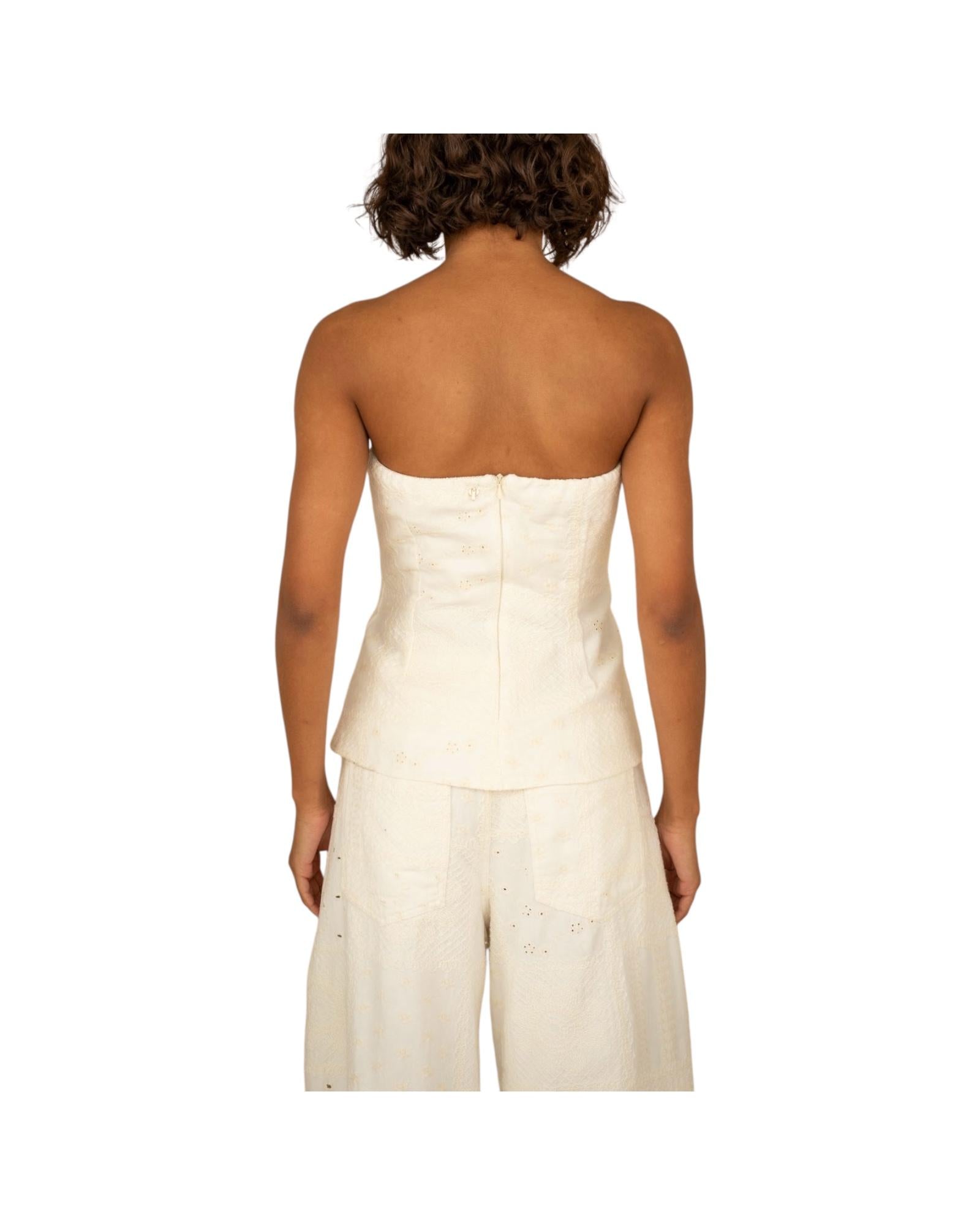 Top a fascia Pizzo Sangallo Panna V02A0190 PANNA PHILIA LOFT