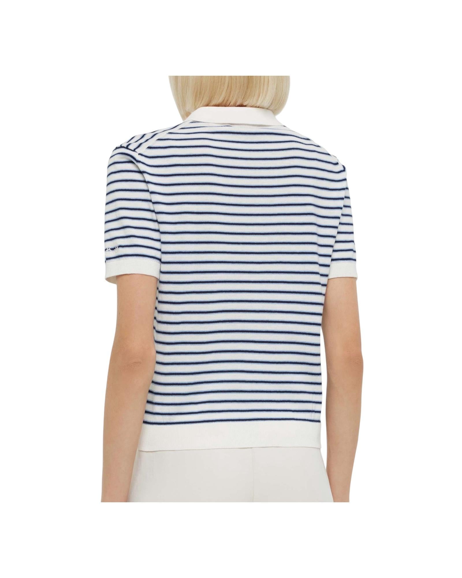 Polo Evonne a righe blu EVO0001 00060H MC2 SAINT BARTH