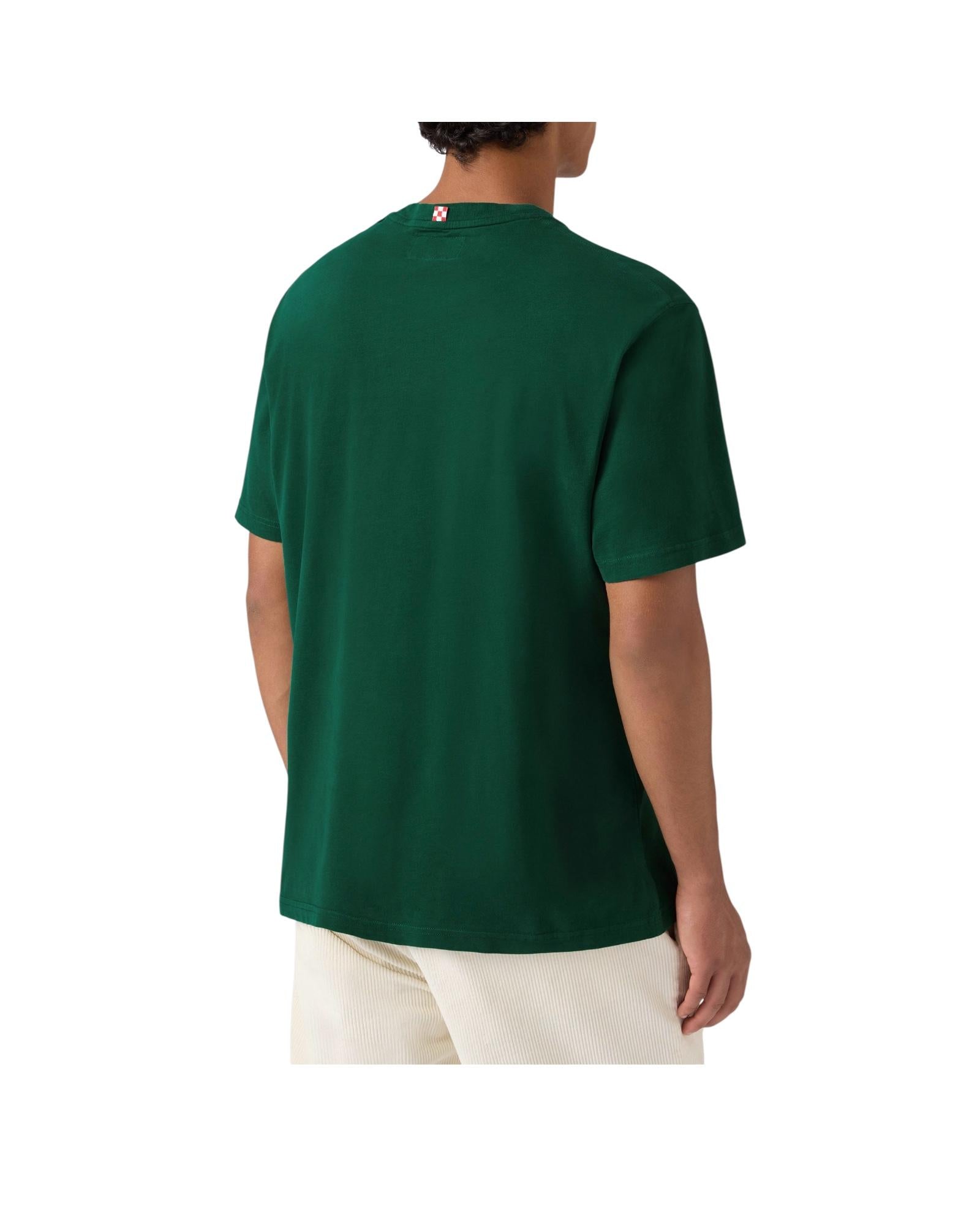T-shirt in cotone verde con ricamo Rotolando verso valle ARN0004 03256I MC2 SAINT BARTH