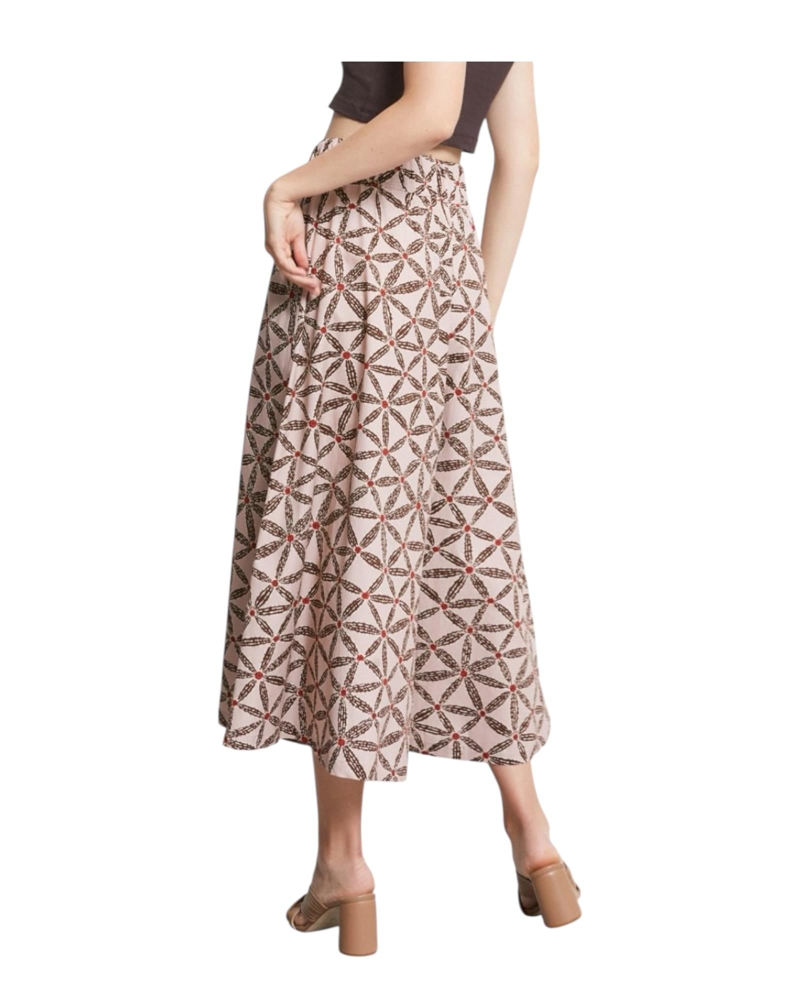 Pantalone culotte in cotone stampato. AYN DP9833 MADAME OTTOD'AME