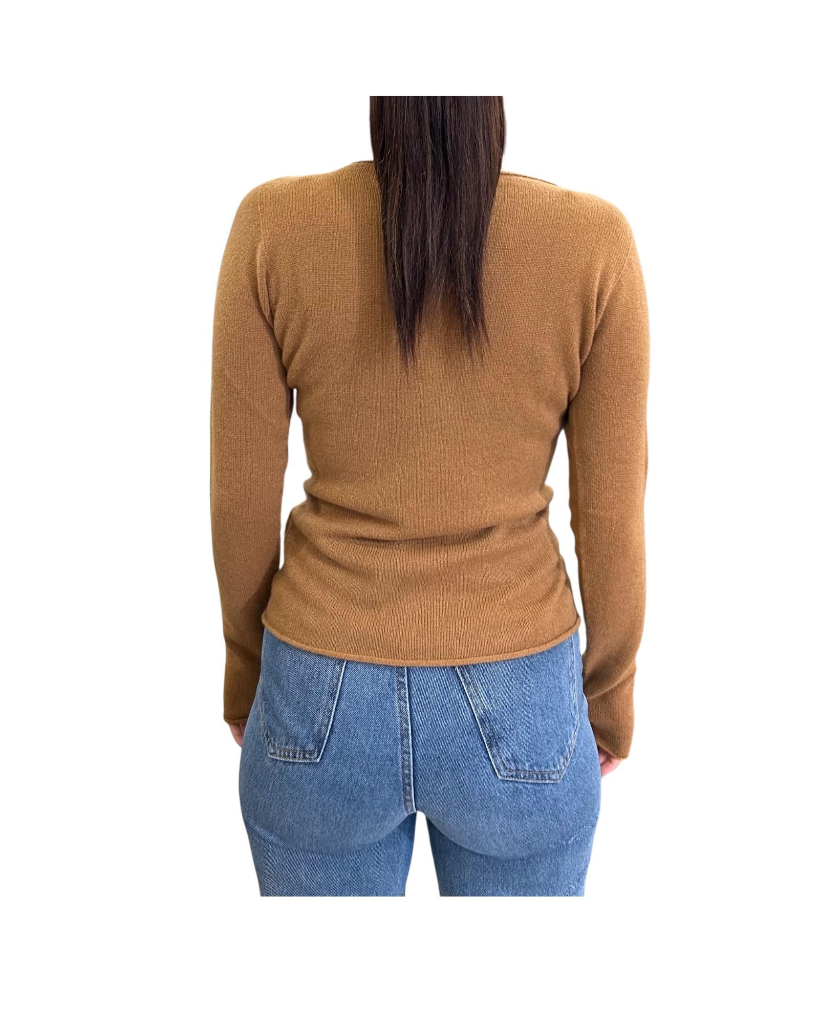 Maglione scollo a barchetta in cashmere Biscotto 85893 124 RETOIS