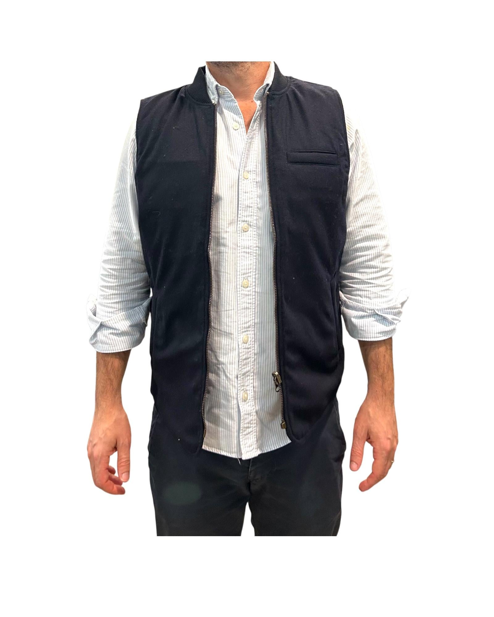 Gilet in lana reversibile Navy W5020 NAVY BL'KER