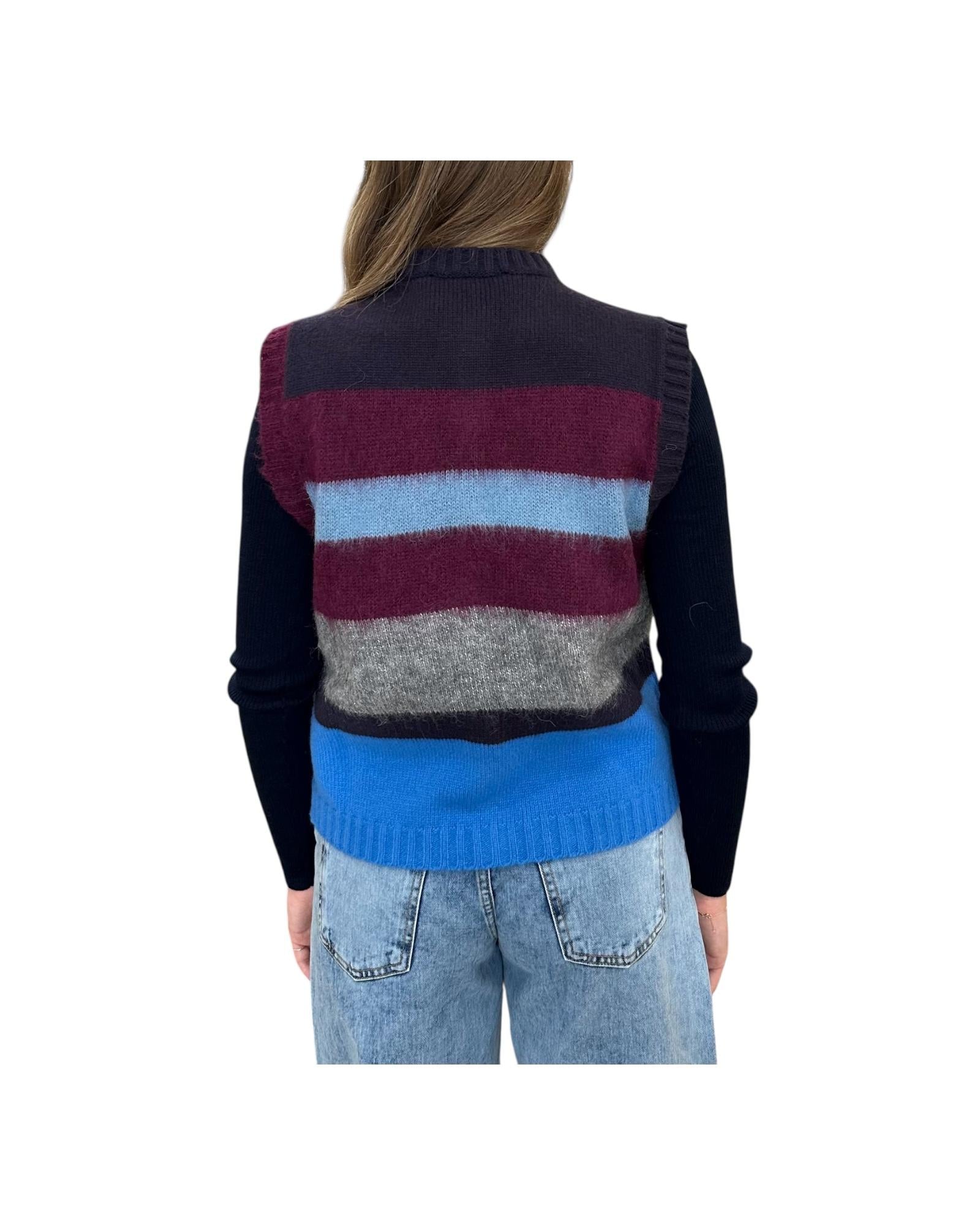 Gilet in misto lana Notte rugiada C15 825 202 Floor