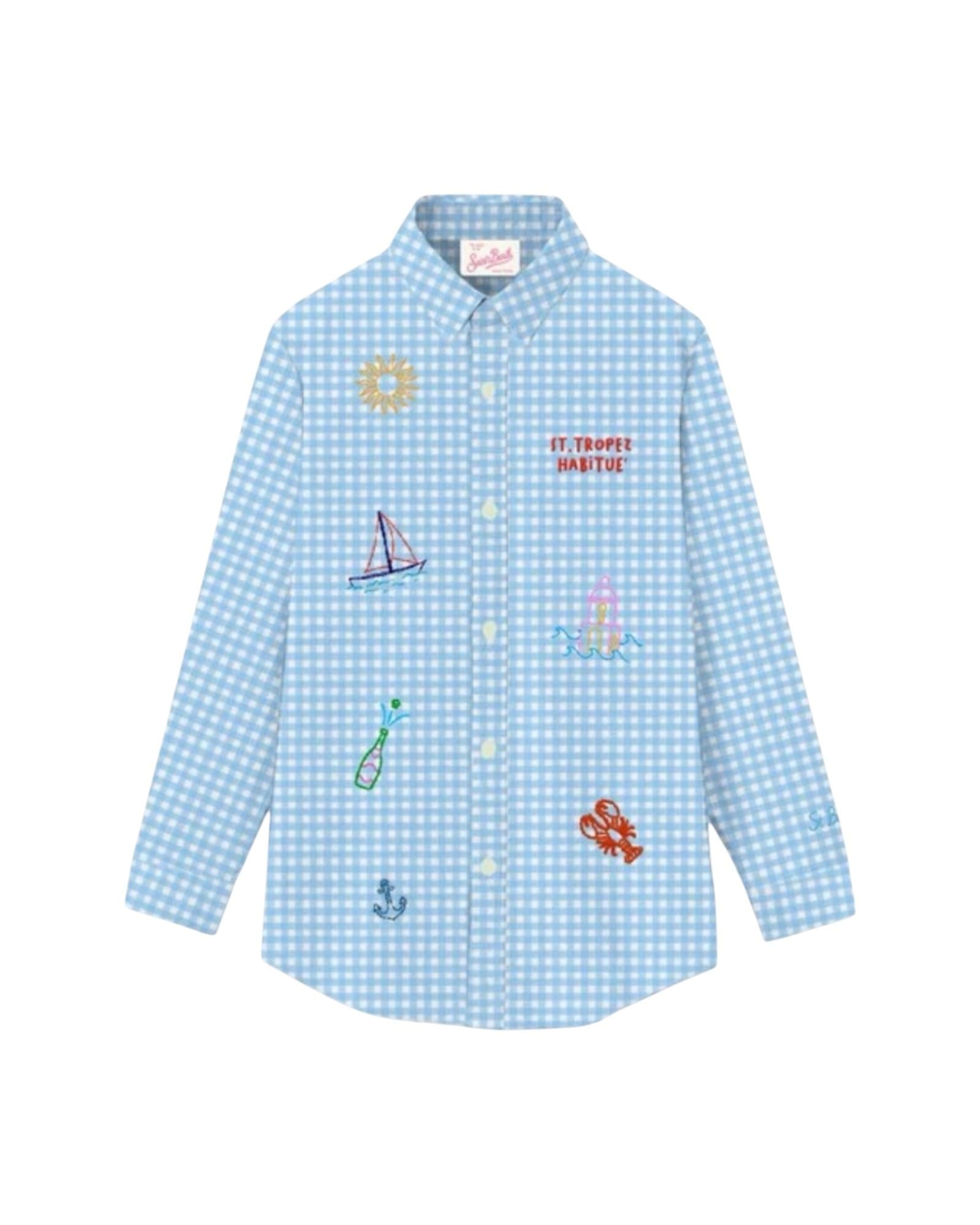 Camicia Brigitte Seersucker stripes bee BRIG001 00067H MC2 SAINT BARTH