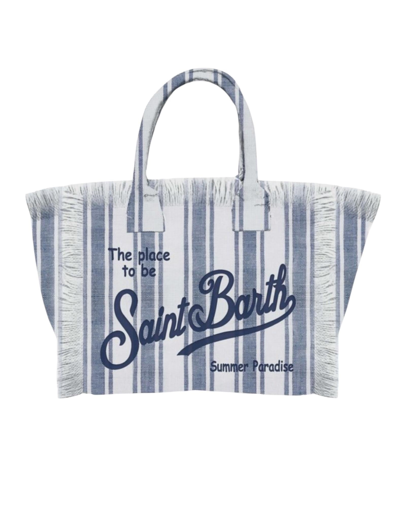 Borsa Vanity Linen stripes Blu VANI022 01995H MC2 SAINT BARTH
