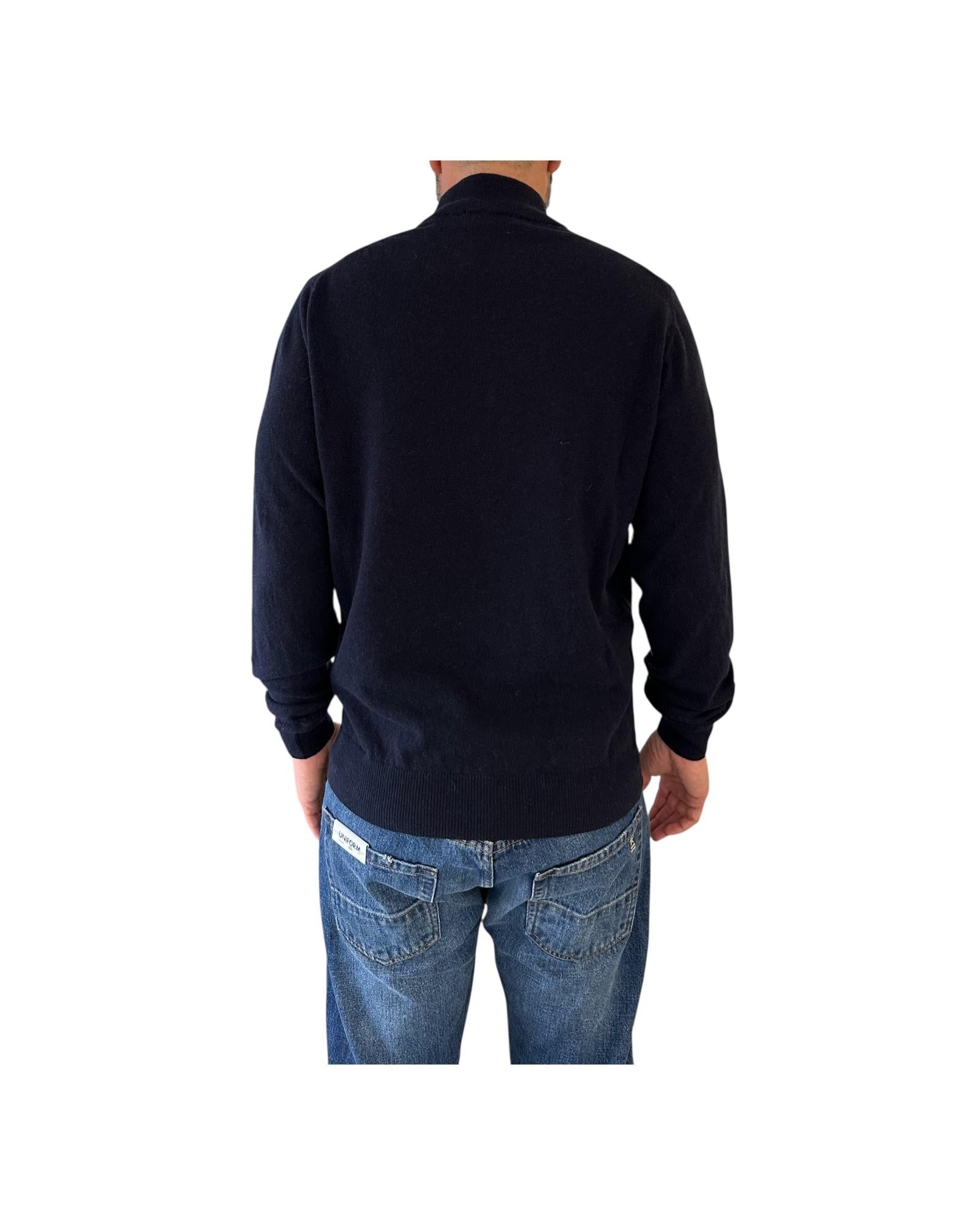 Maglione collo alto misto lana e cashmere Blu 0021 23 WOOL&CO