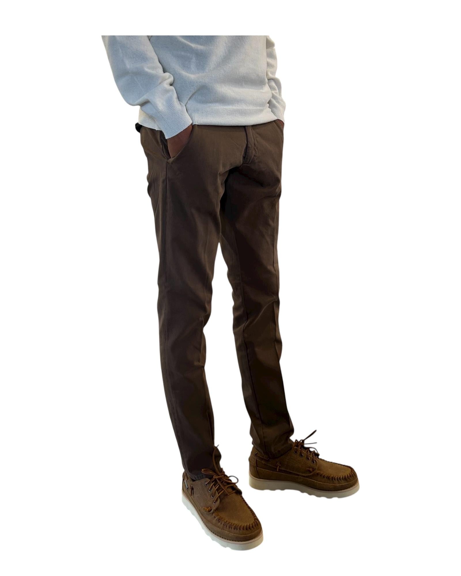 Pantalone New Rolf in gabardina Read leather RRU013C8700112 C0108 ROY ROGER'S