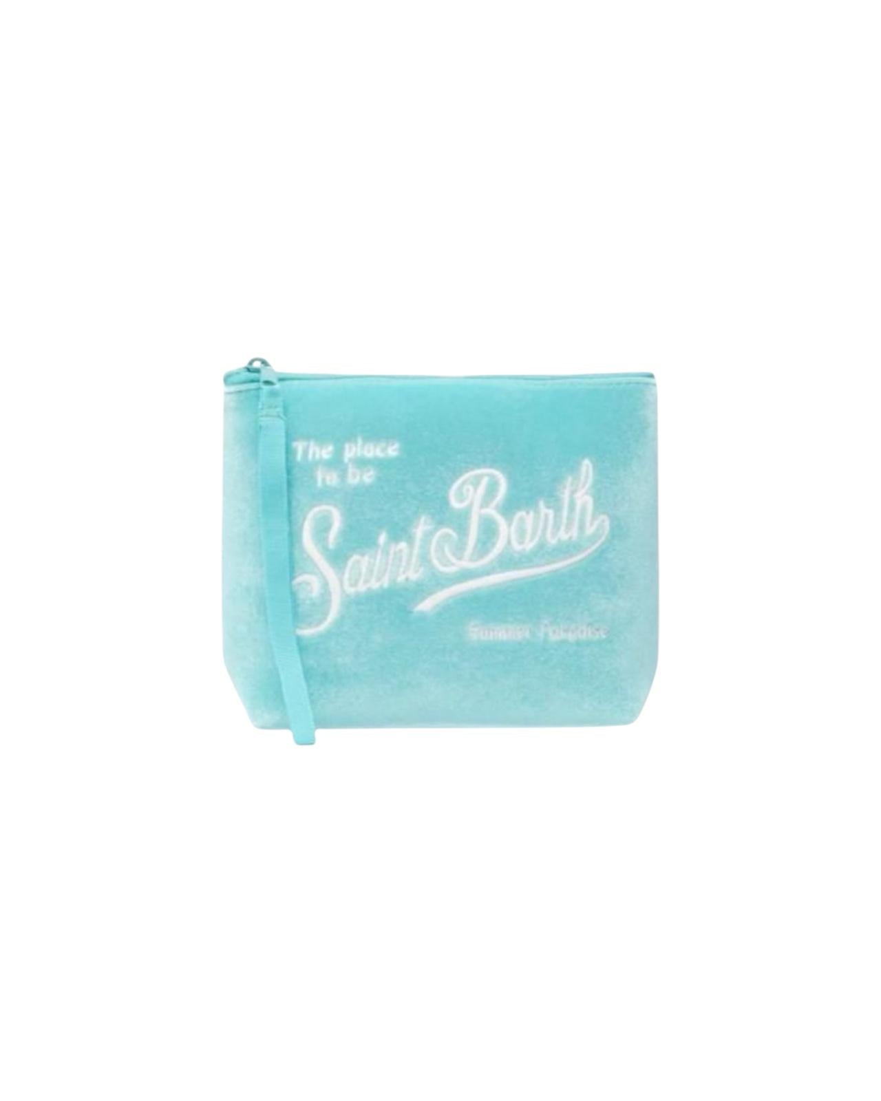 Pochette Aline in velluto azzurro ALI0014 01530H MC2 SAINT BARTH