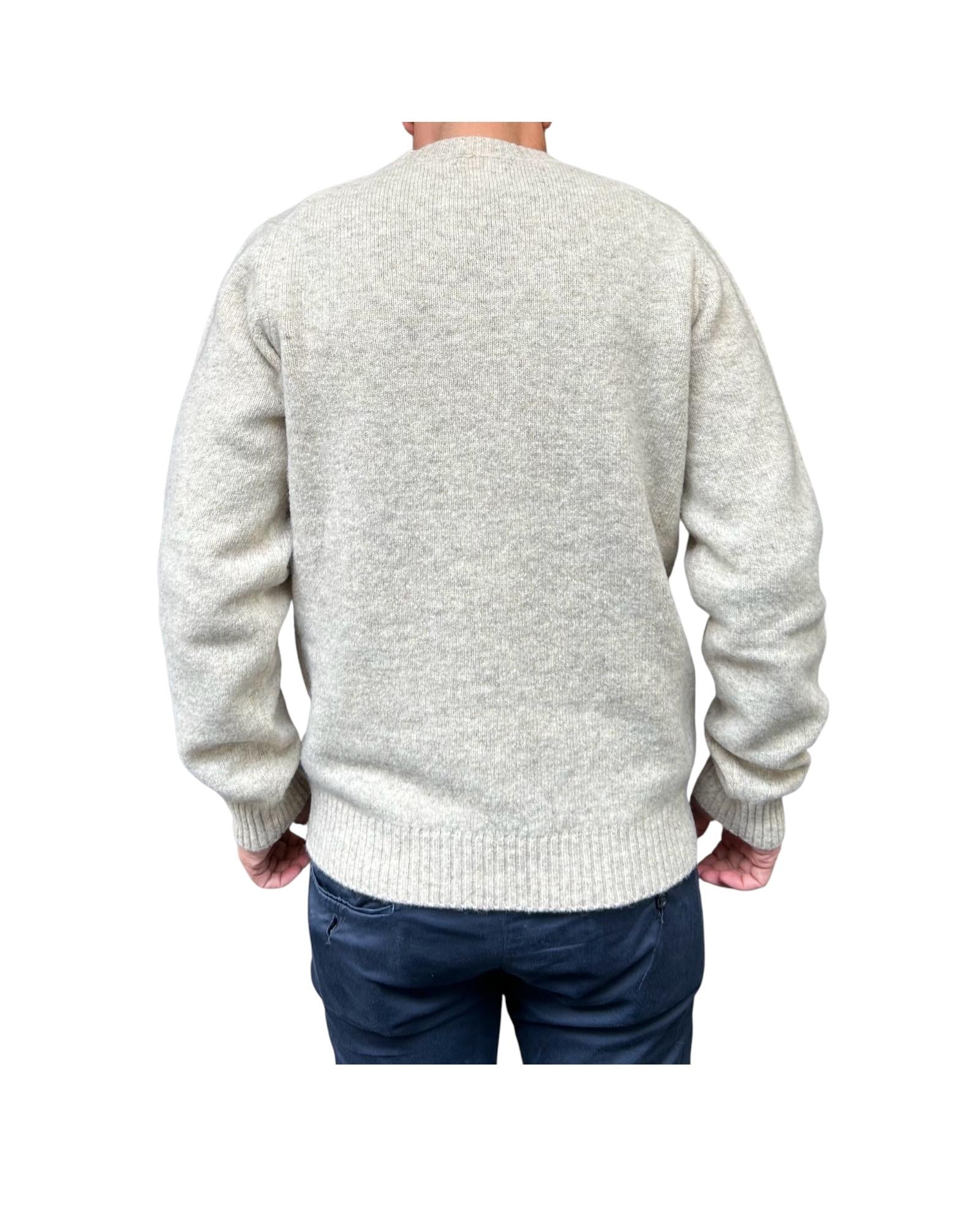 Maglione girocollo in lana Beige W9001 BEIGE BL'KER