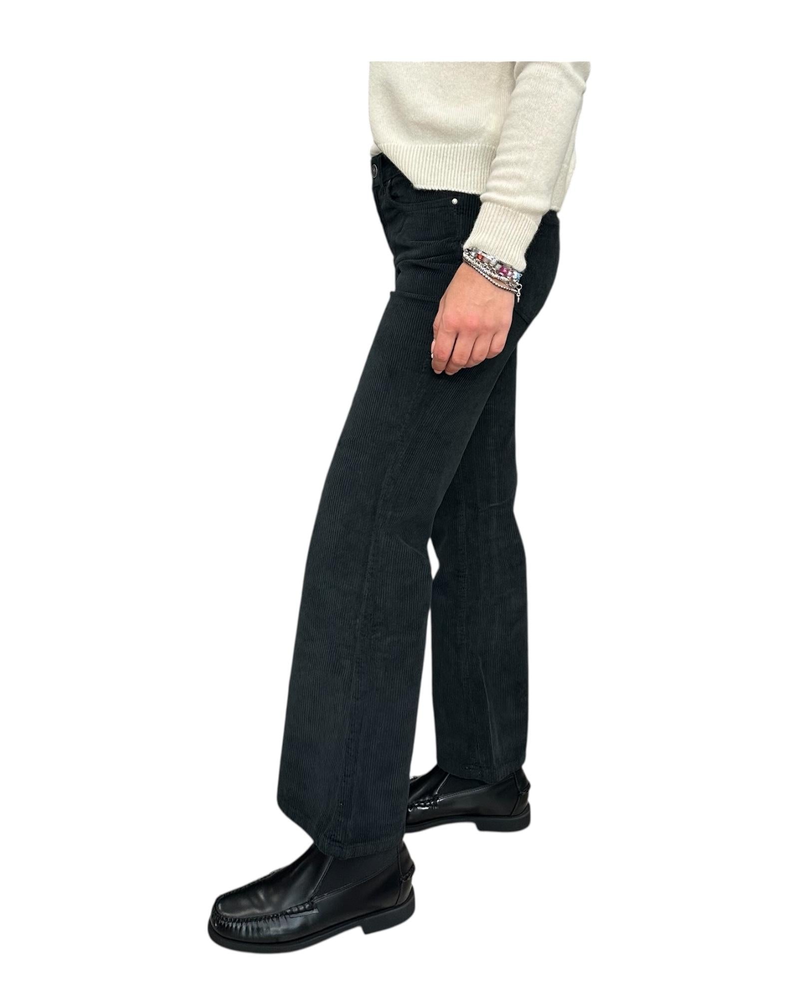 Pantalone Bellona in velluto Nero BELLONA 5 NERO God save denim
