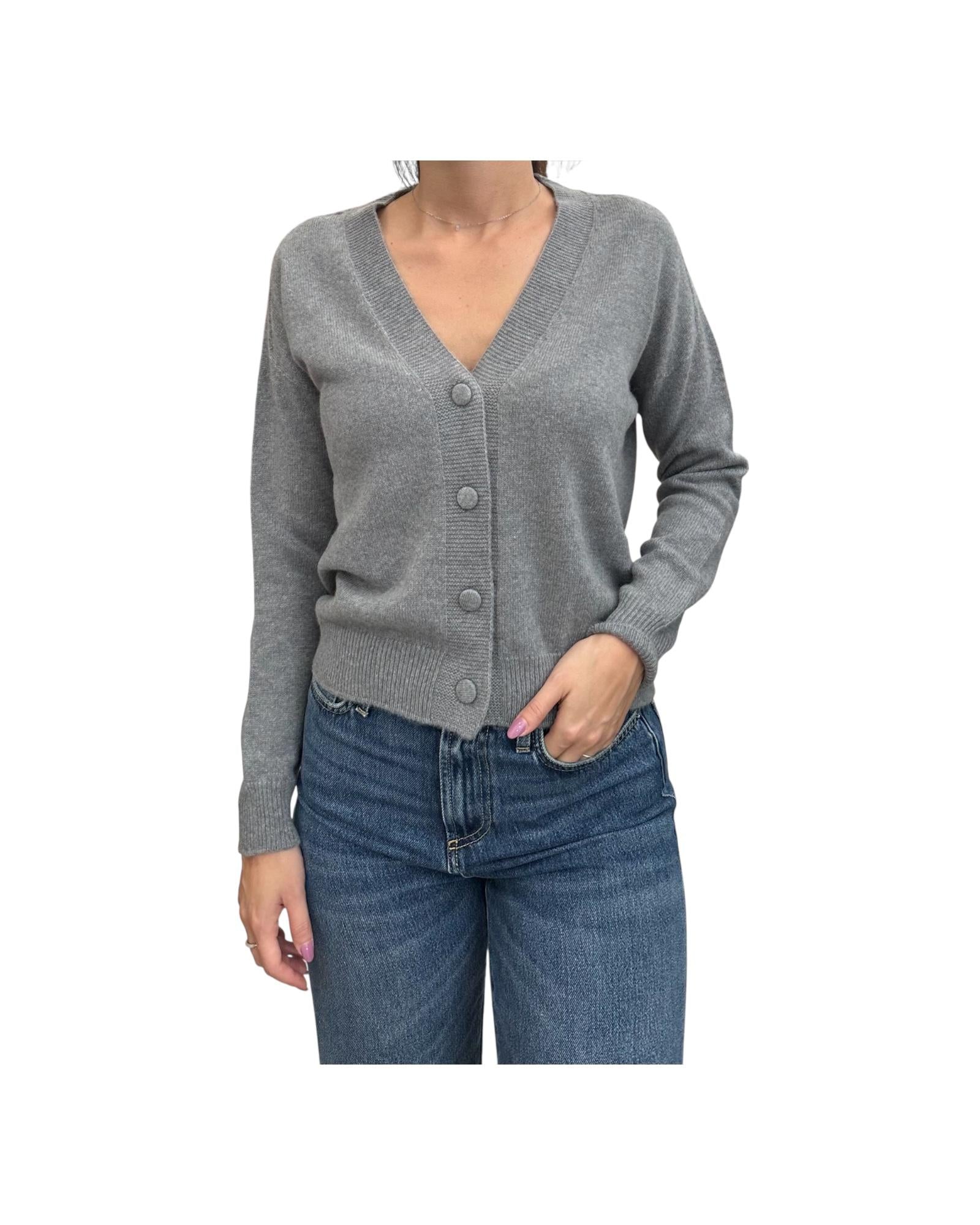 Cardigan in cashmere Grigio 85881 114 RETOIS