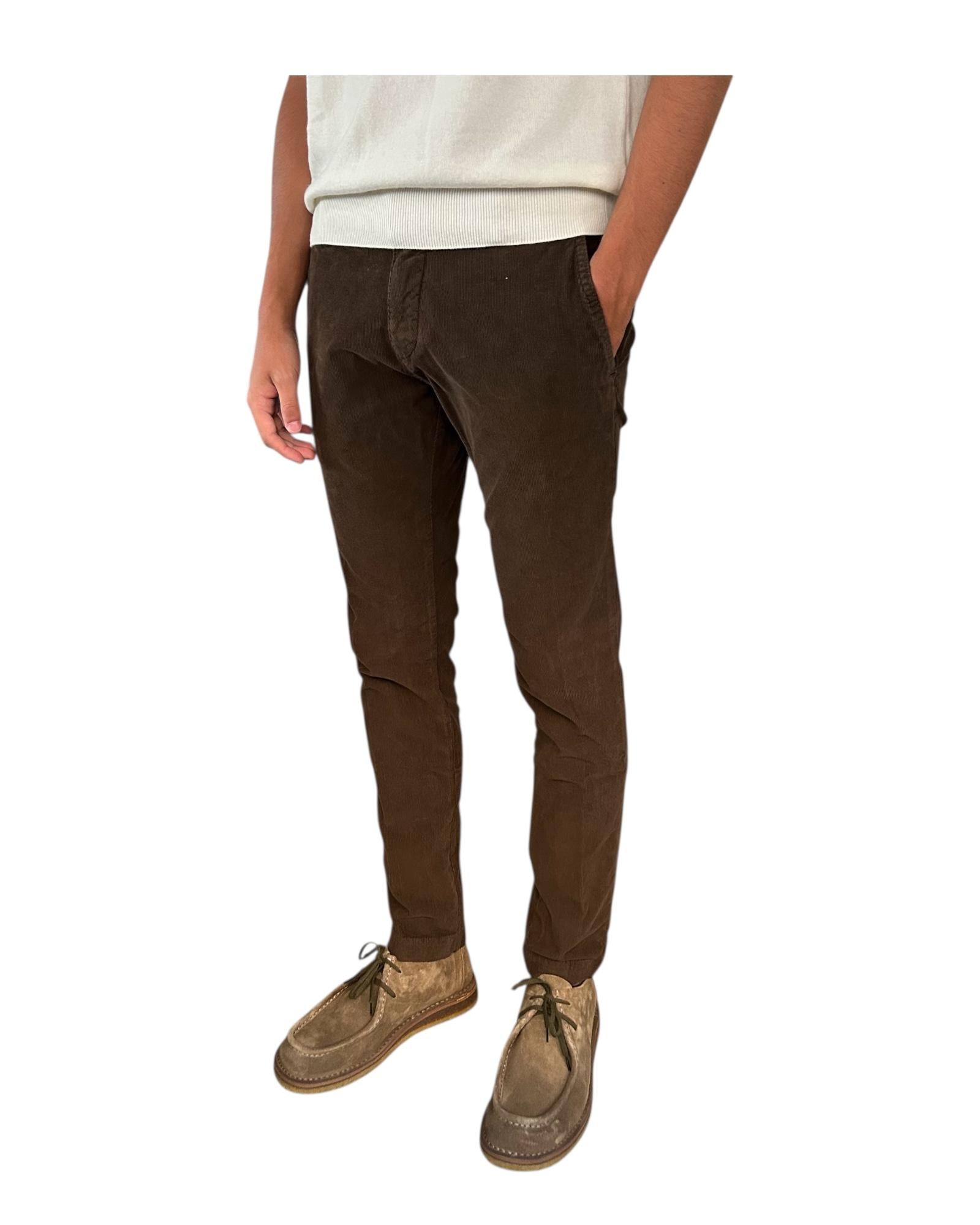 Pantalone Soho velluto mille righe Dark brown 005 SOHO VELVET DARK BROWN MODFITTERS