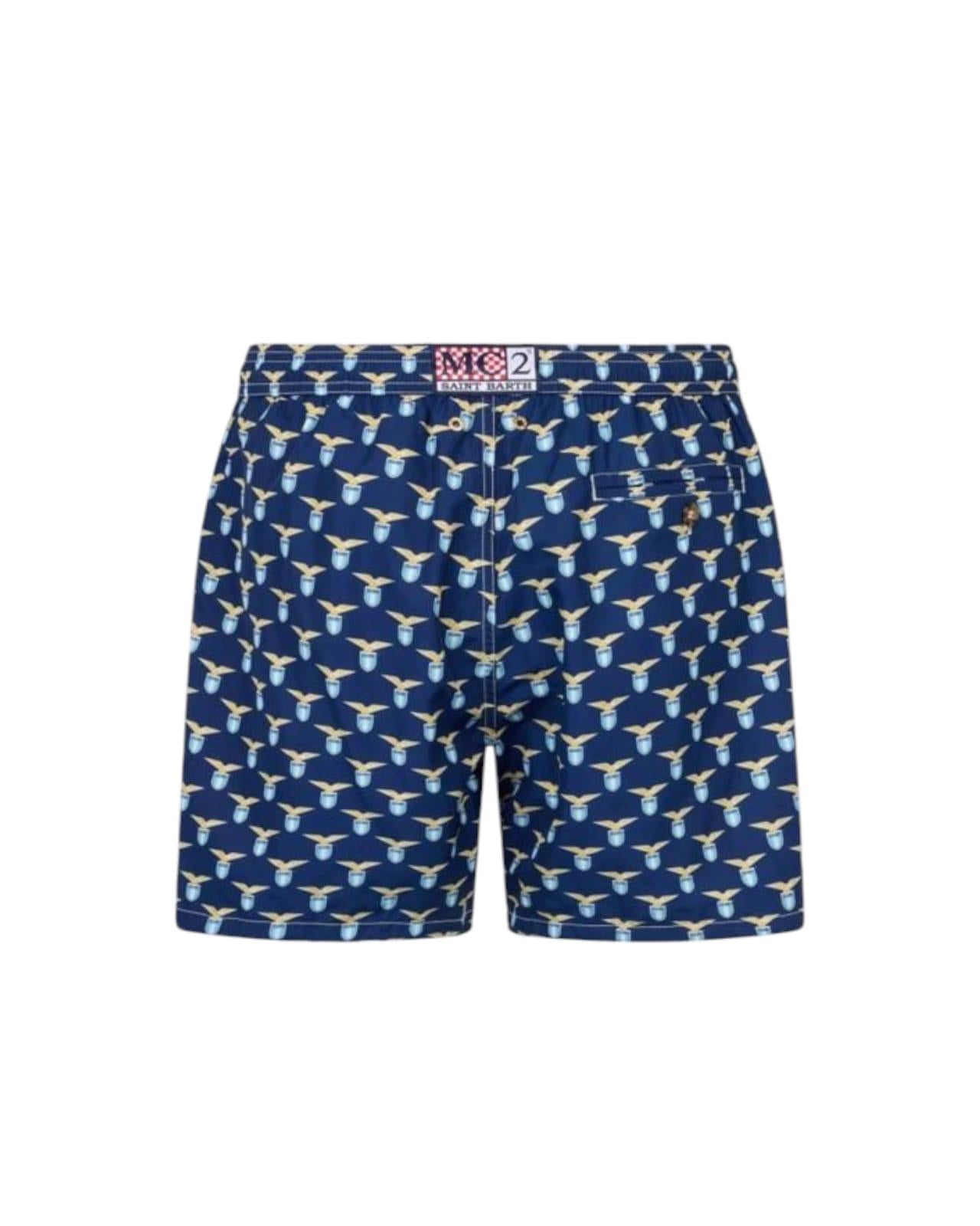 Costume uomo in tessuto leggero con stampa logo Lazio LIG0003 05552H MC2 SAINT BARTH