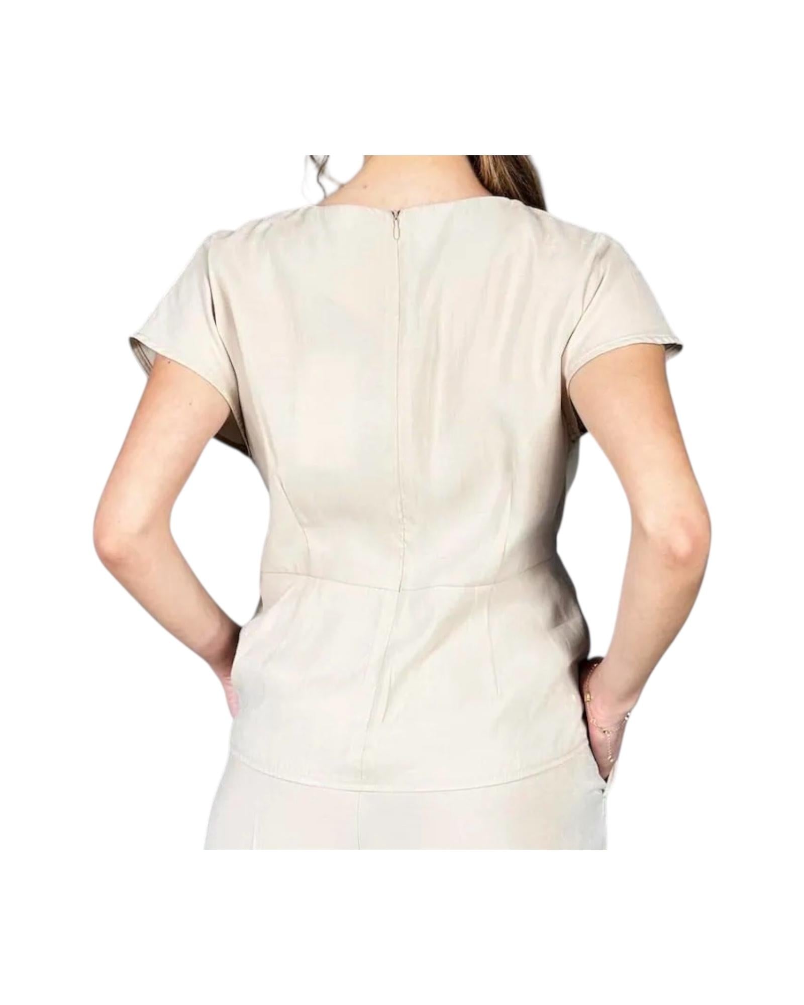 Blusa con arricciatura Beige W37S1093 BEIGE SOUVENIR