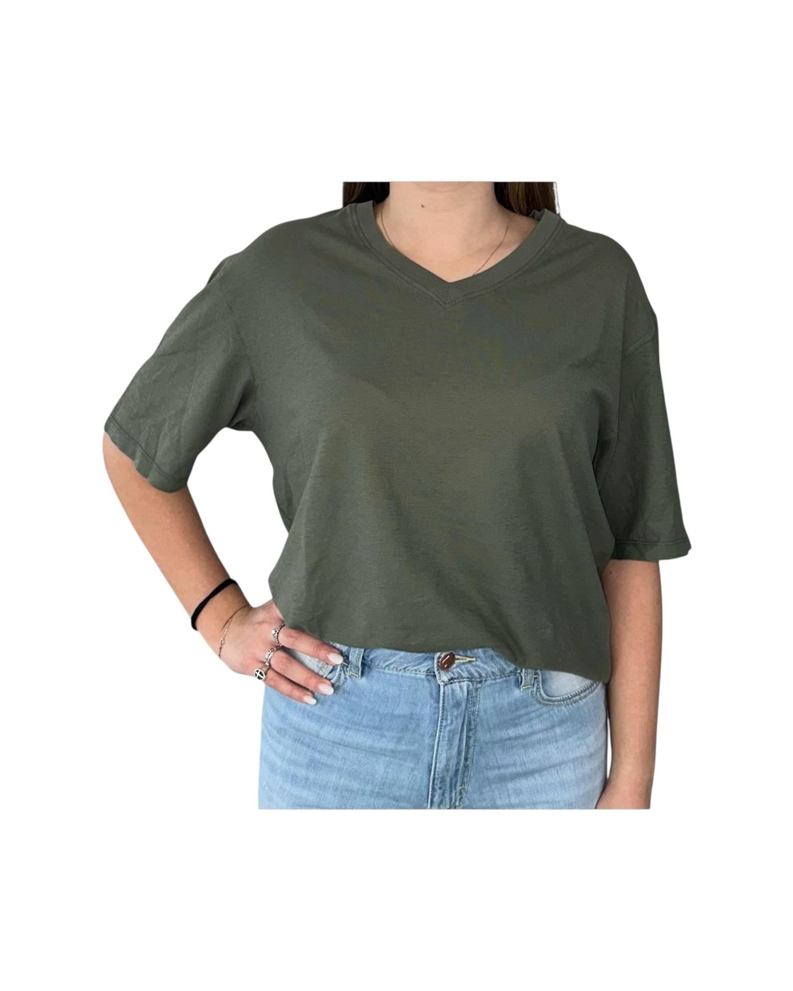 T-Shirt Liliac in cotone verde militare LILIAC MILITARE CHS