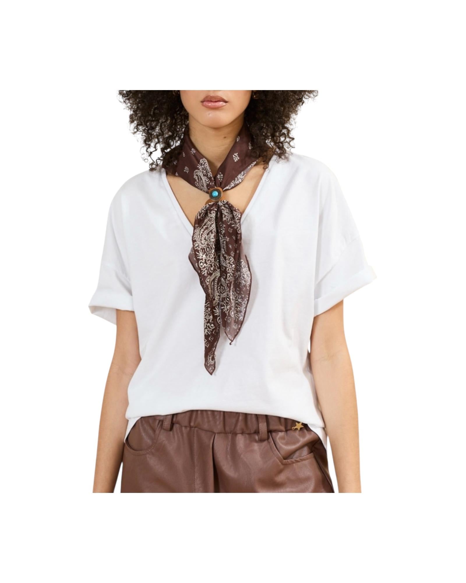 T-Shirt in cotone con bandana M37F0776 BIANCO SOUVENIR