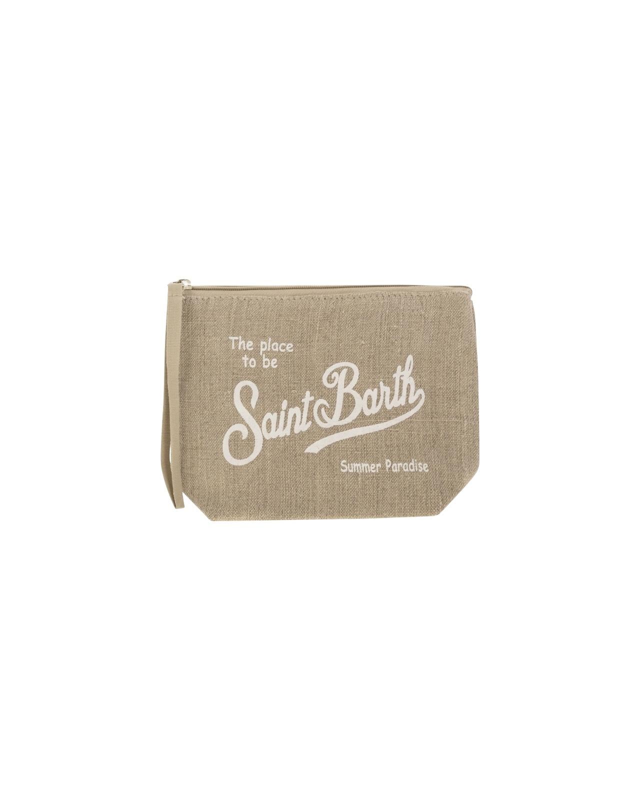 Pochette Aline in lino beige ALI0004 00275H MC2 SAINT BARTH