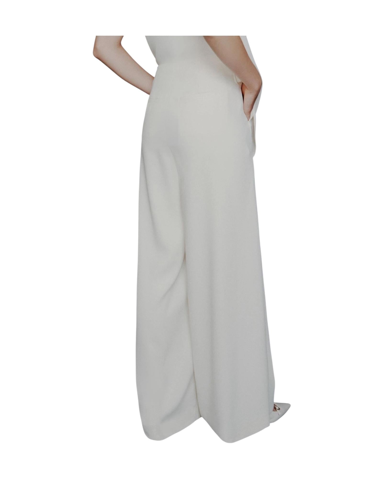 Pantalone ampio in envers satin Bianco CAMPO 001 MARELLA