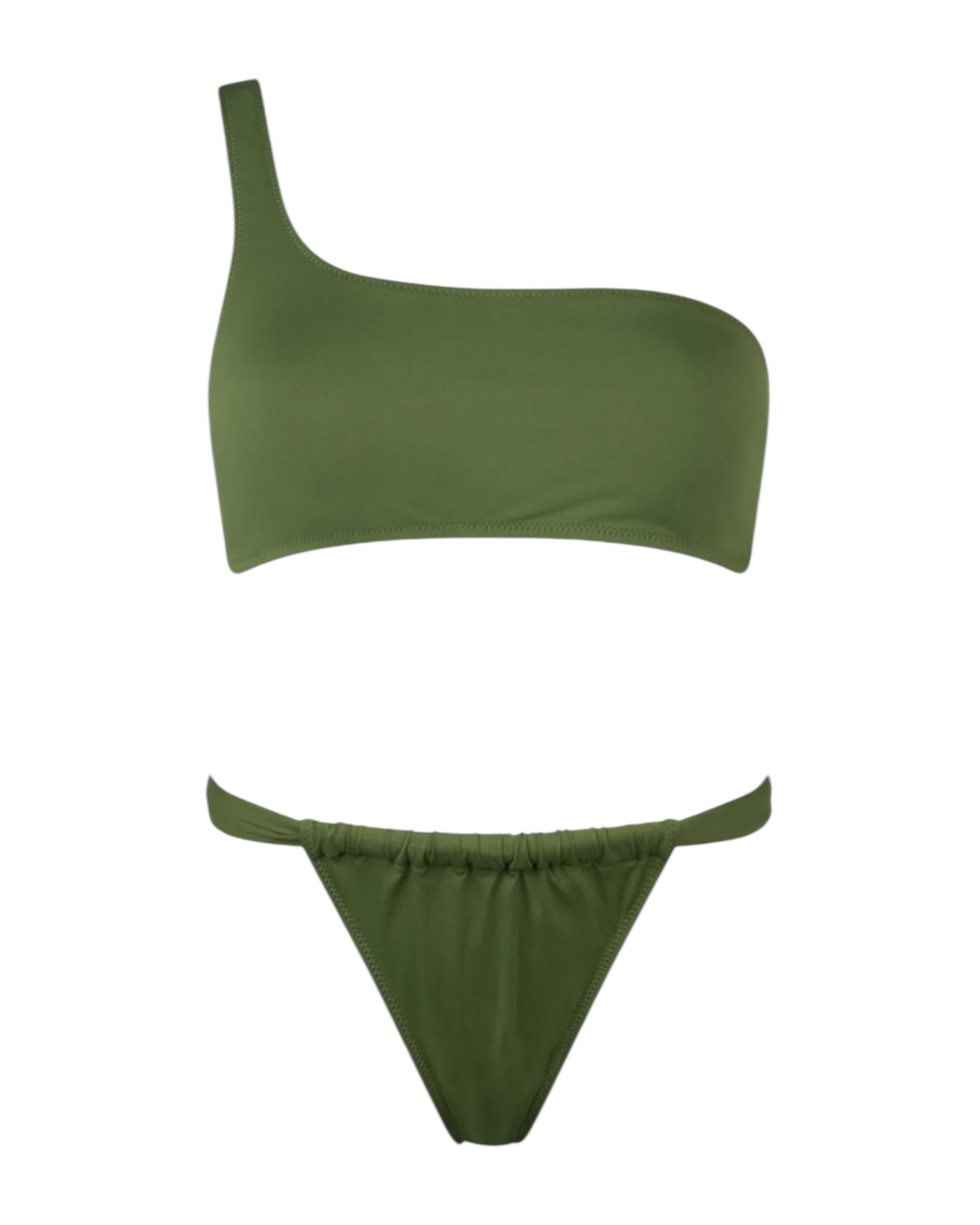Costume Celestine a bralette monospalla verde militare CELE001 00019H MC2 SAINT BARTH