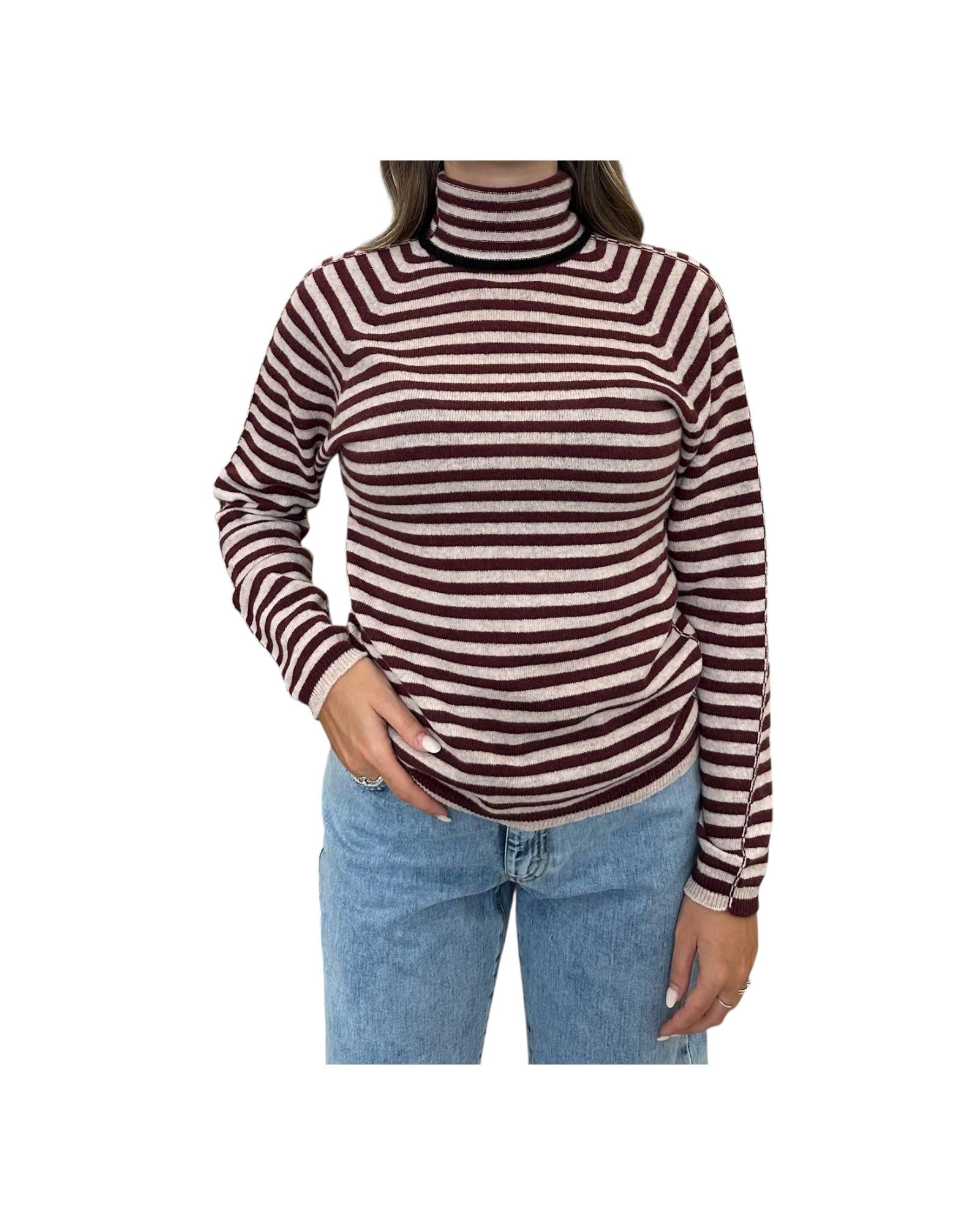 Maglia collo alto in lana Sesamo barolo M39 813 277 Floor