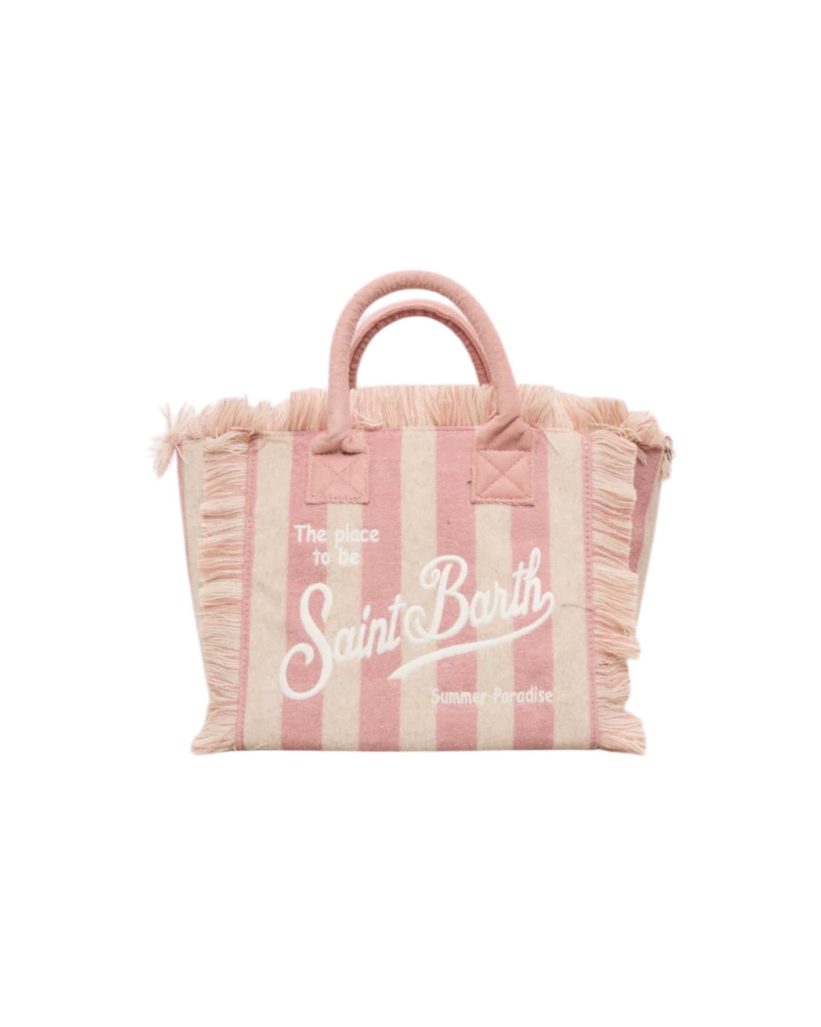 Borsa Colette in spugna rosa chiaro con stampa a righe rosa COL0005 04231H MC2 SAINT BARTH