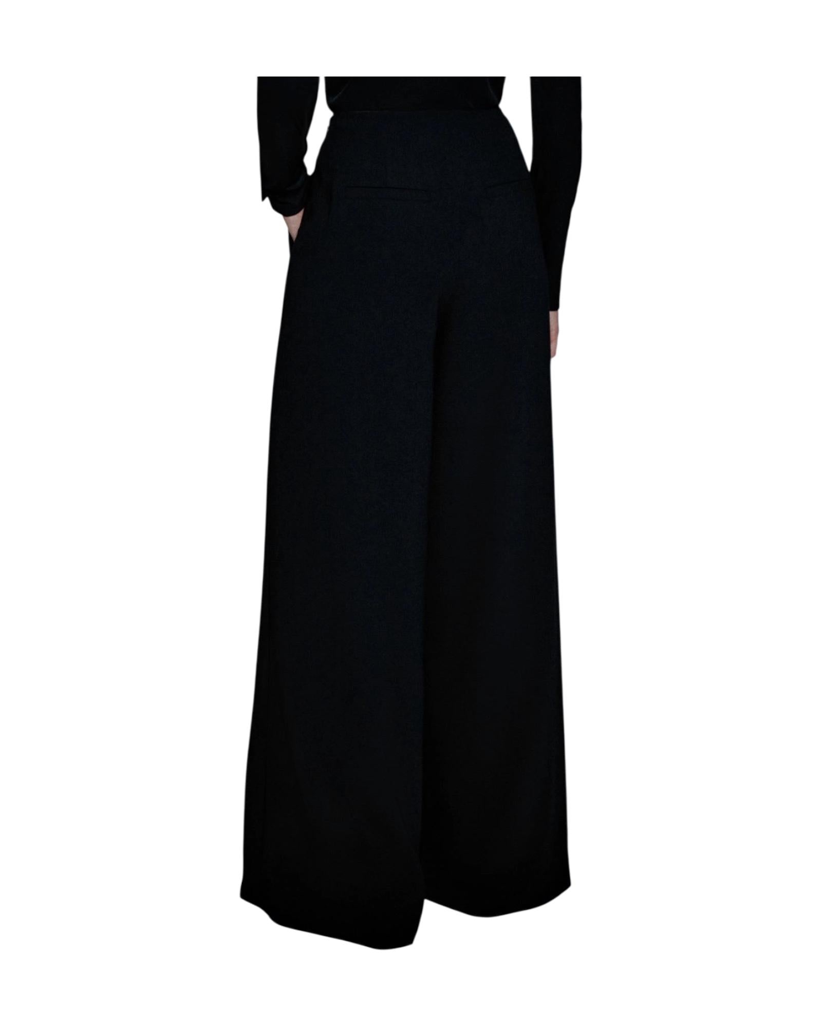 Pantalone ampio in envers satin Nero CAMPO 002 MARELLA